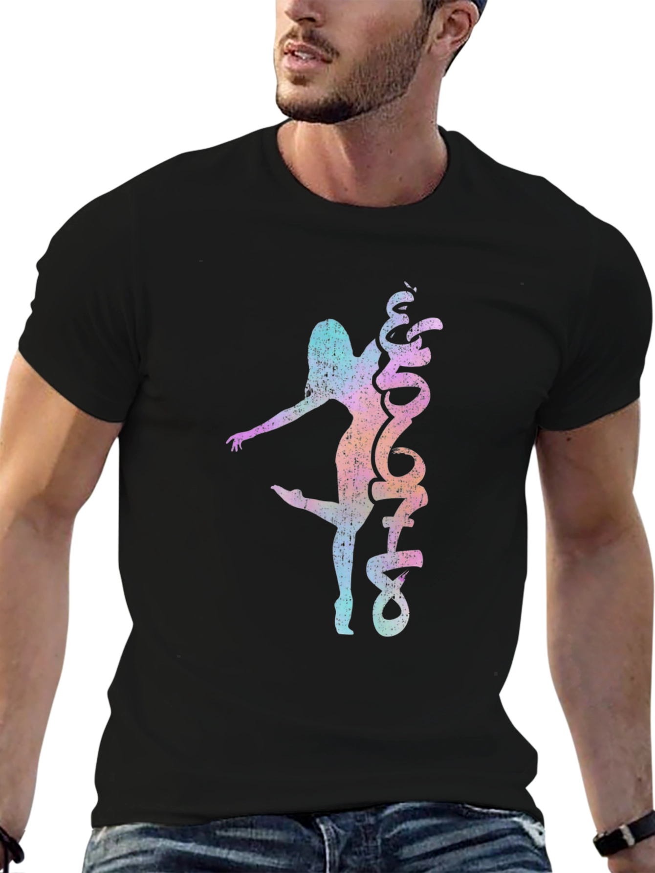 Dancer Graphic Black Tee - Stylish Unisex T-Shirt