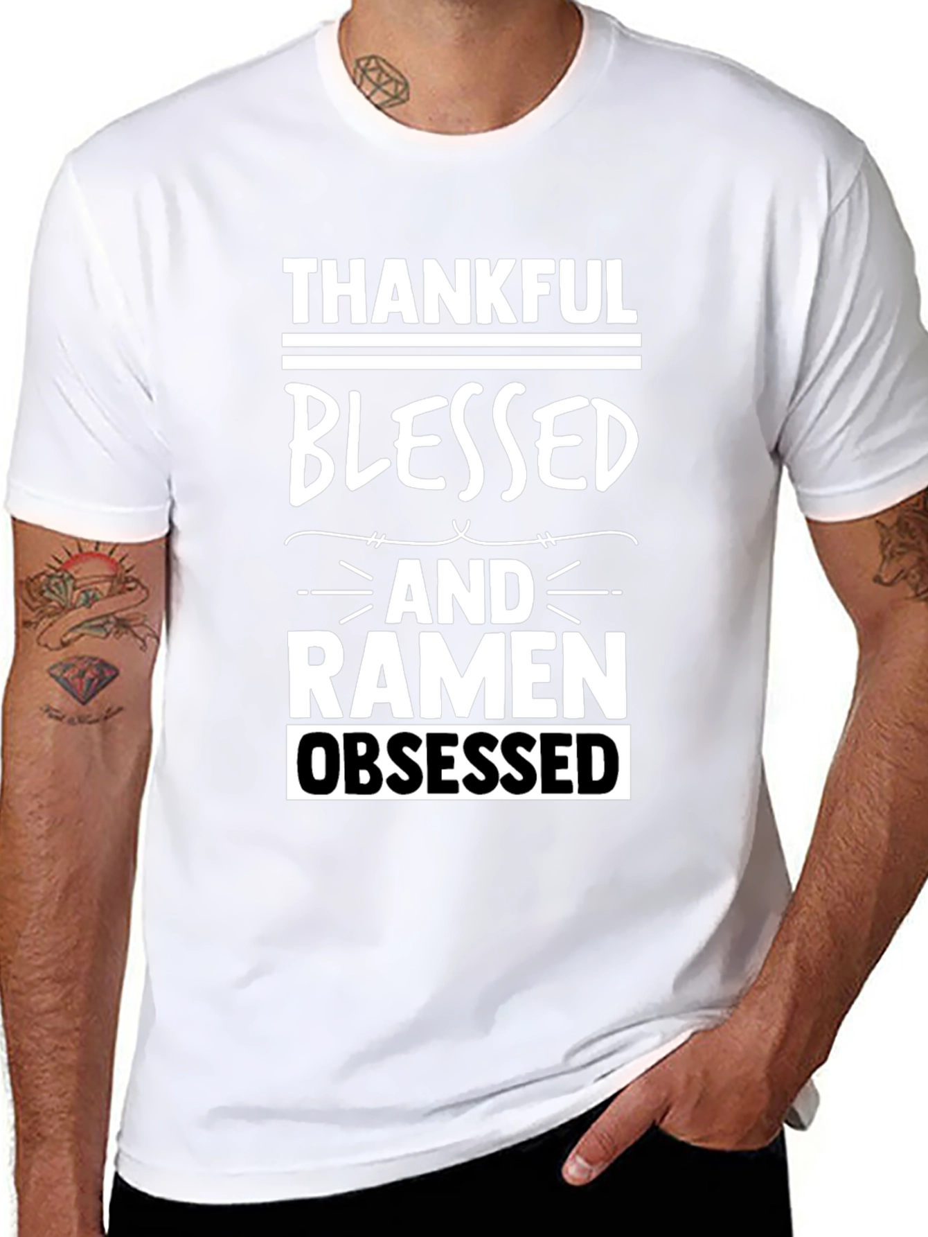 Thankful Blessed Ramen Obsessed Graphic Tee
