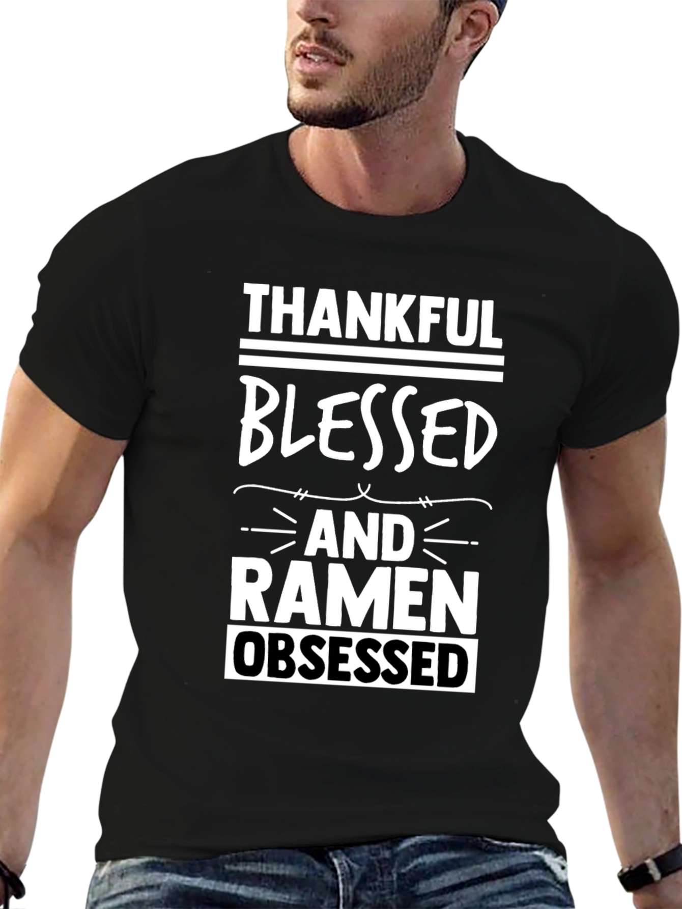 Thankful Blessed Ramen Obsessed Graphic Tee