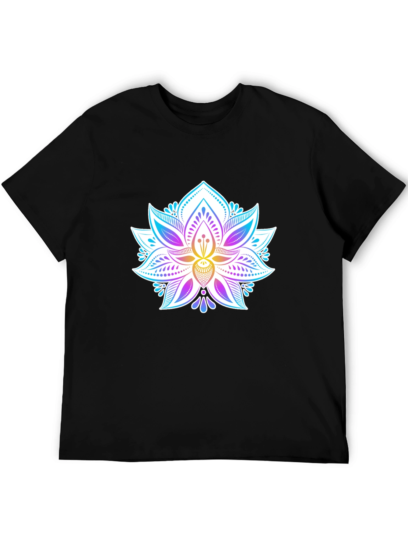 Lotus Flower Graphic Tee - Mens Black T-Shirt