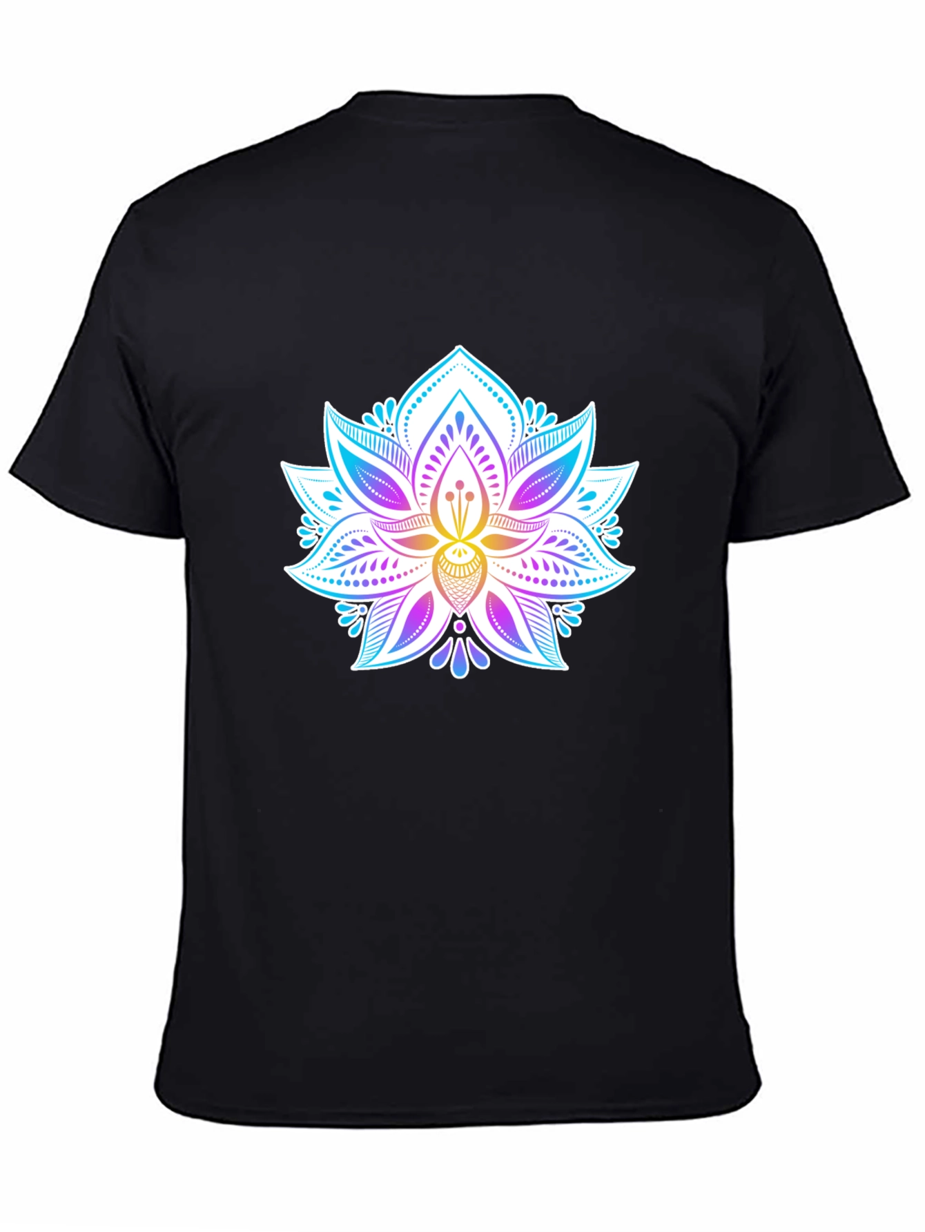 Lotus Flower Graphic Tee - Mens Black T-Shirt