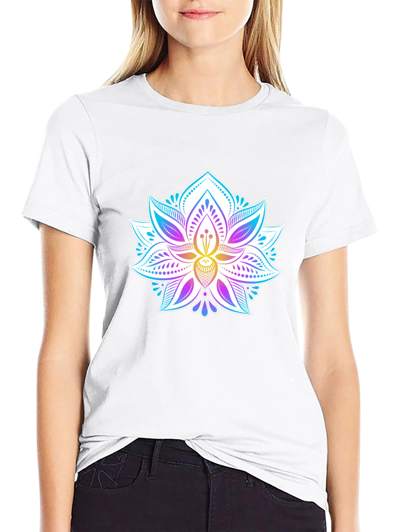 Lotus Flower Graphic Tee - Mens Black T-Shirt
