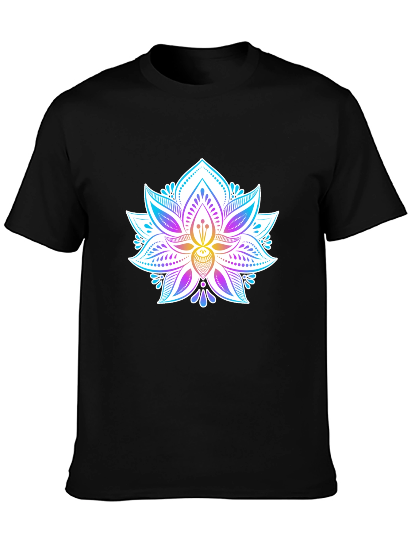 Lotus Flower Graphic Tee - Mens Black T-Shirt