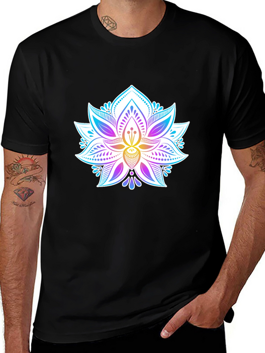 Lotus Flower Graphic Tee - Mens Black T-Shirt
