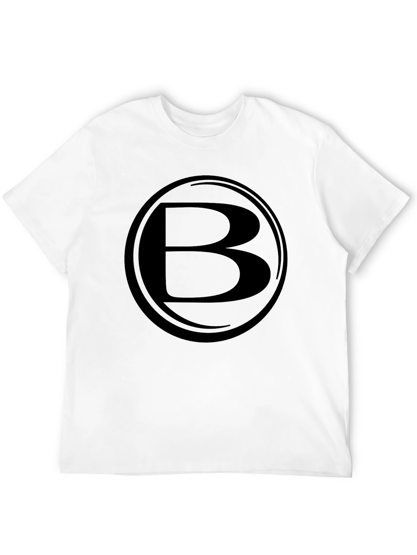 Mens Black T-Shirt with Letter B Design