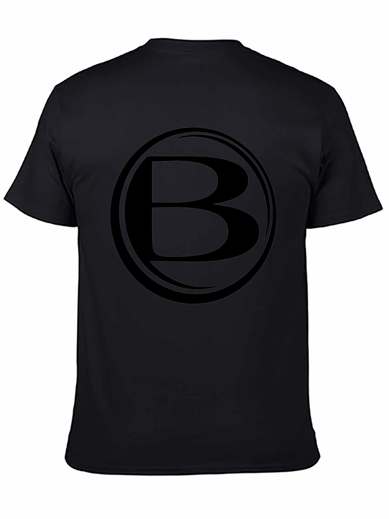 Mens Black T-Shirt with Letter B Design