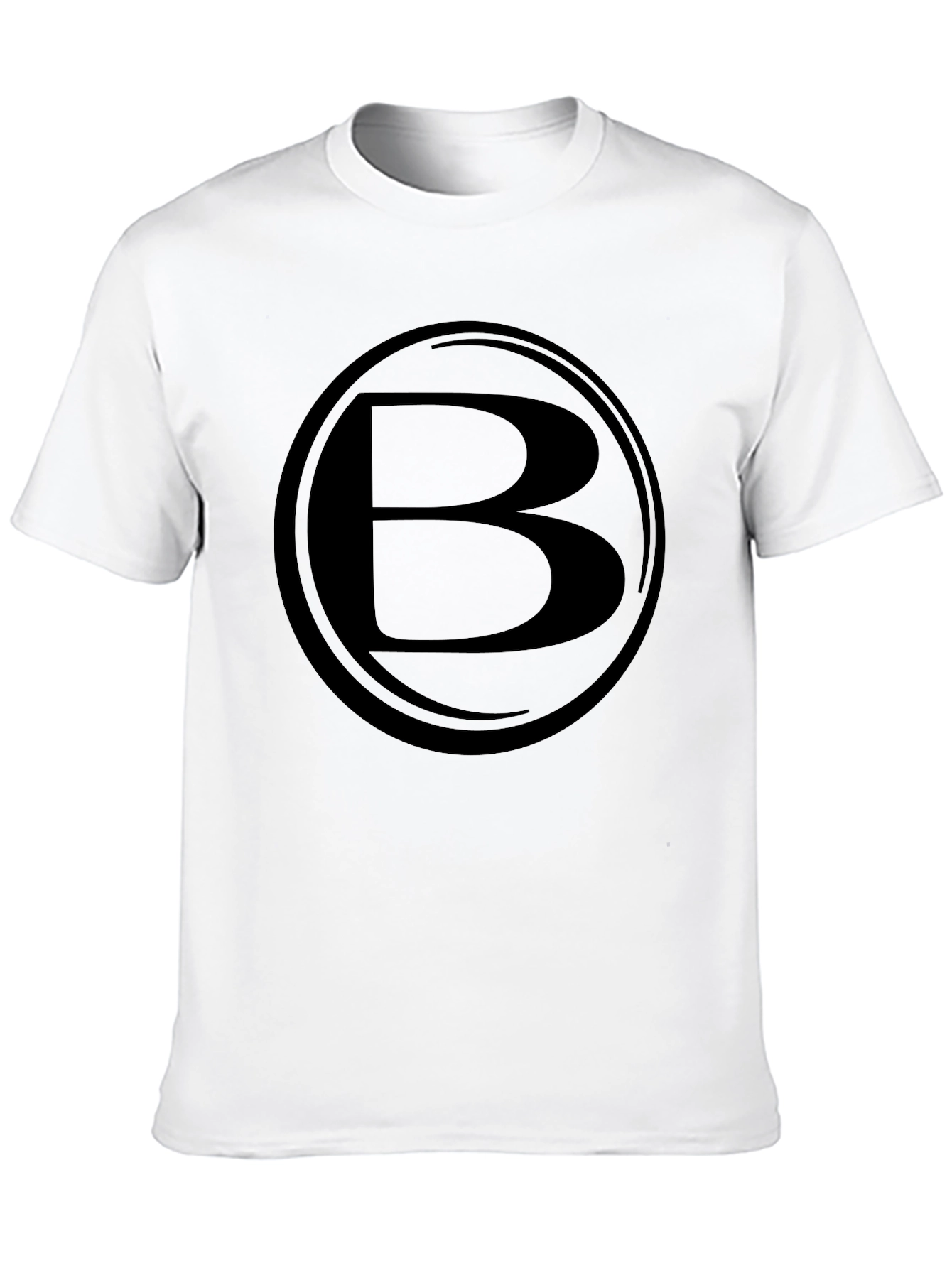 Mens Black T-Shirt with Letter B Design