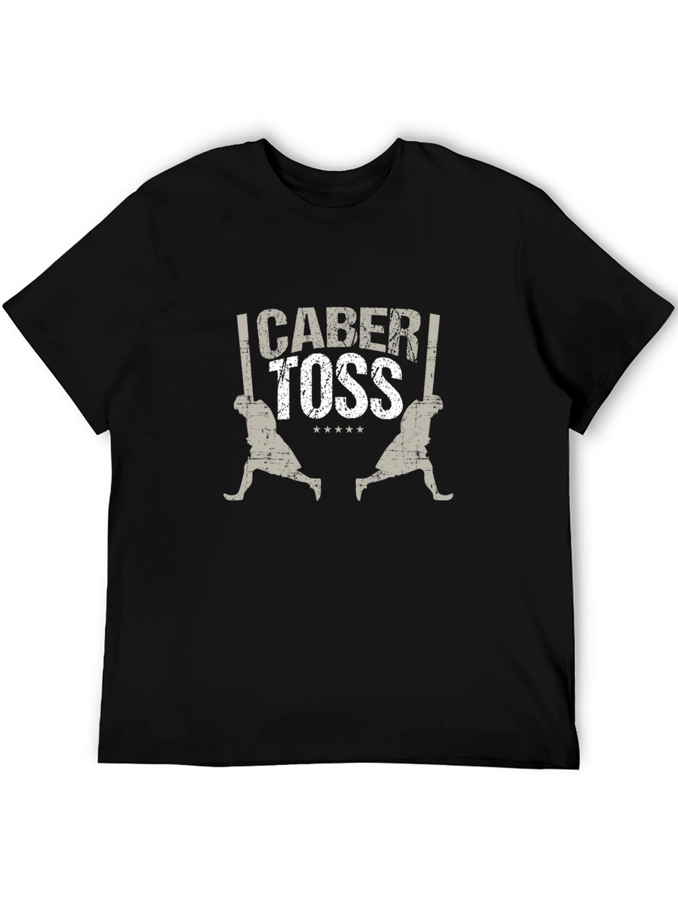 Caber Toss T-Shirt Black Cotton Blend Graphic Tee