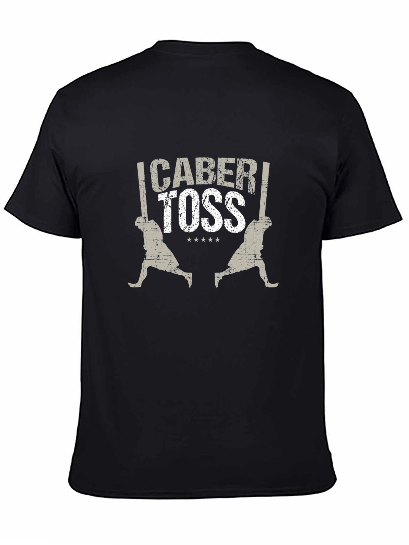 Caber Toss T-Shirt Black Cotton Blend Graphic Tee