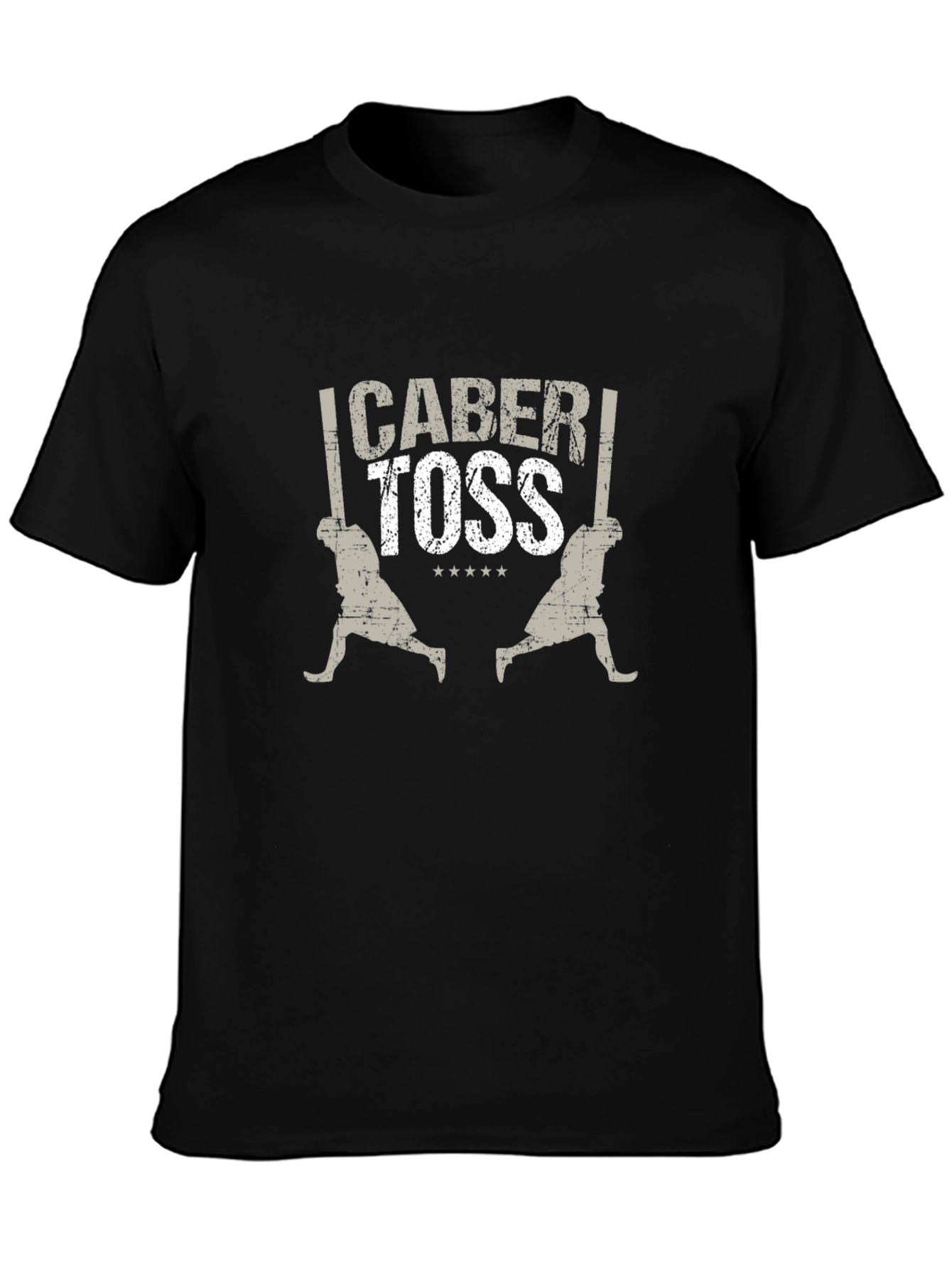 Caber Toss T-Shirt Black Cotton Blend Graphic Tee