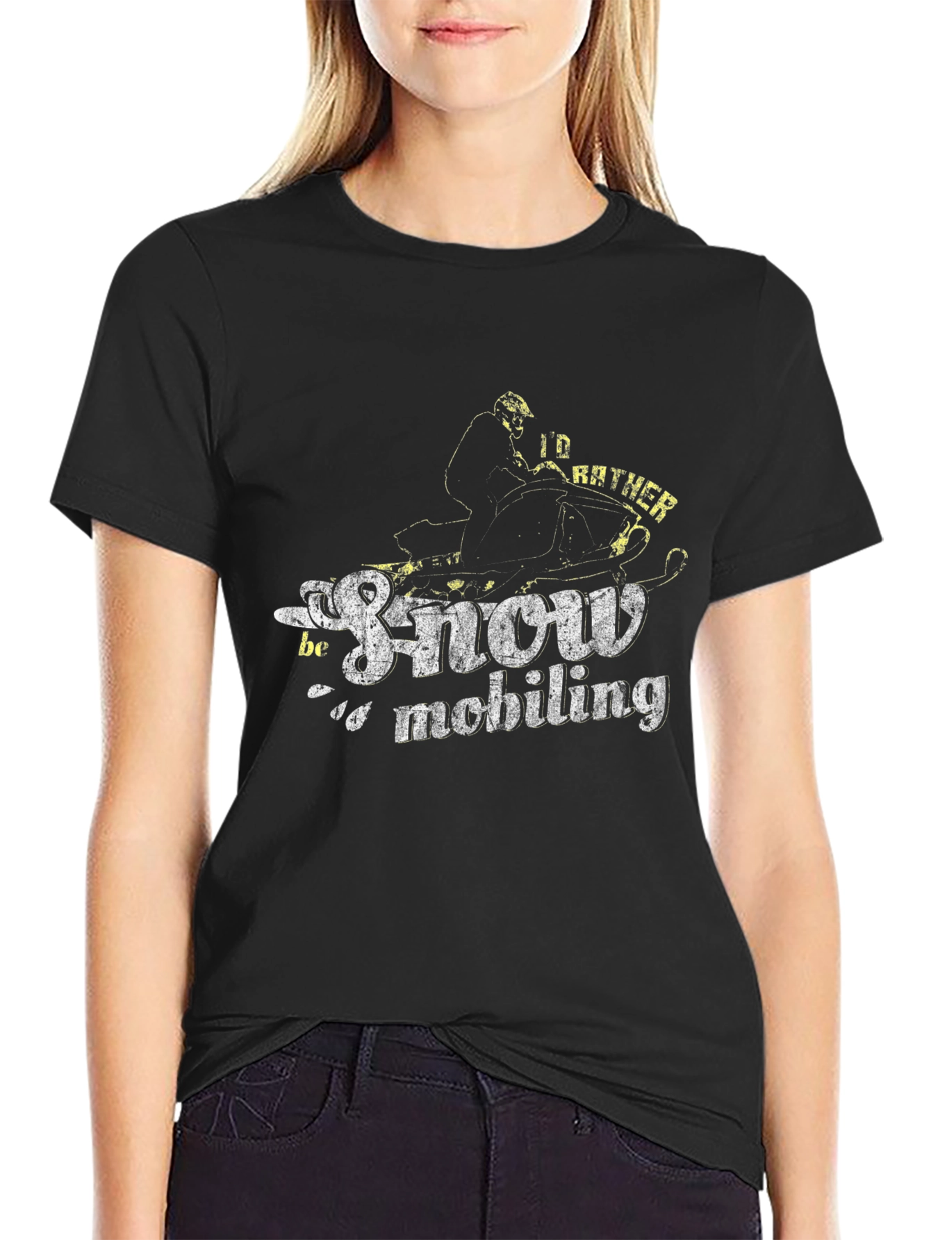 Snowmobiling T-Shirt - Id Rather Be Snowmobiling!
