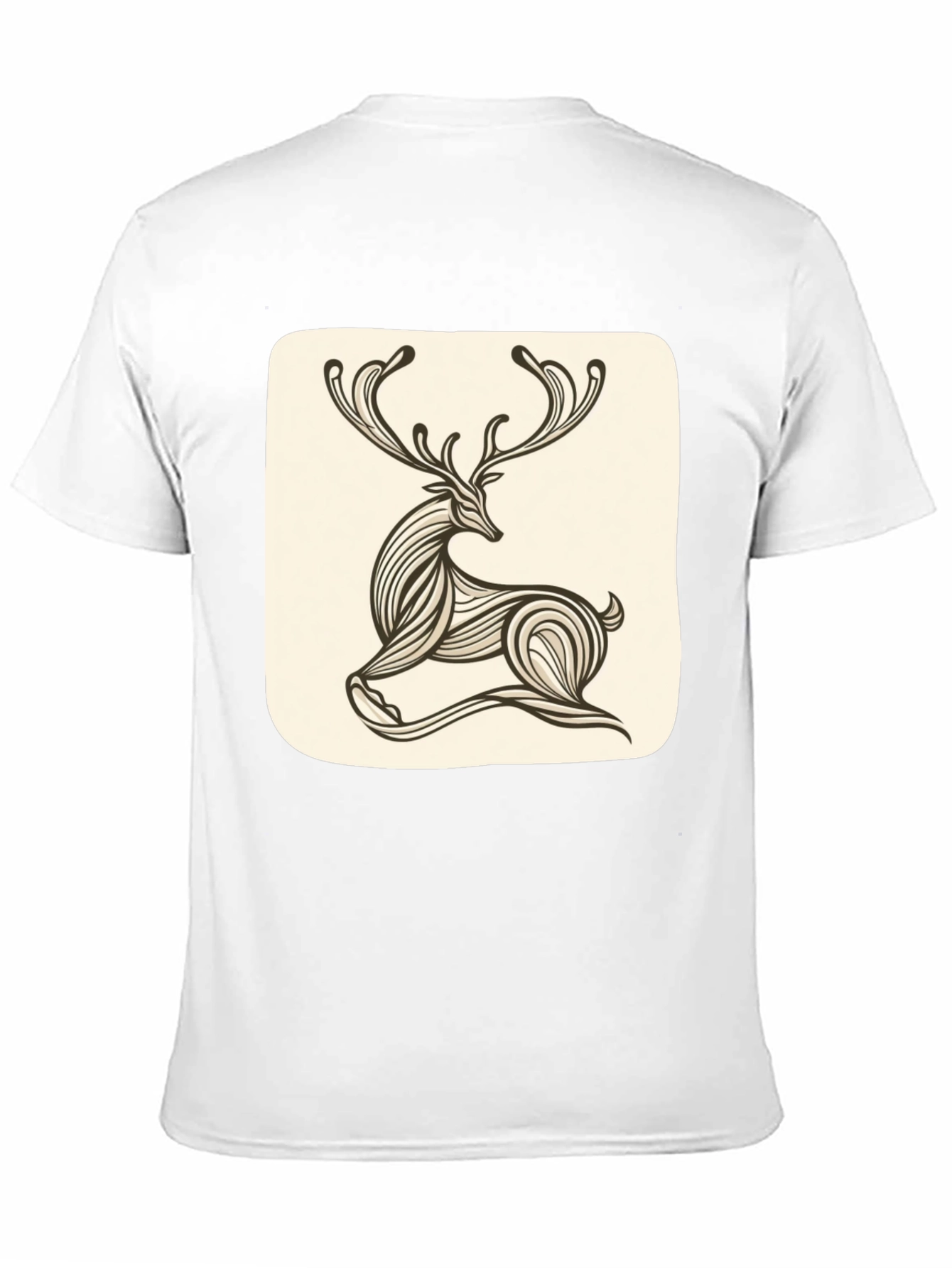 Stylish Deer Graphic Tee - Black Cotton Blend