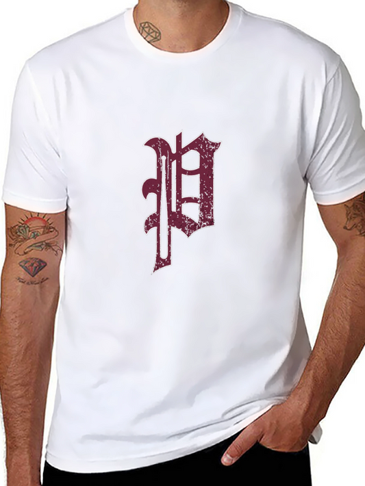 Vintage Style Initial P Graphic T-Shirt