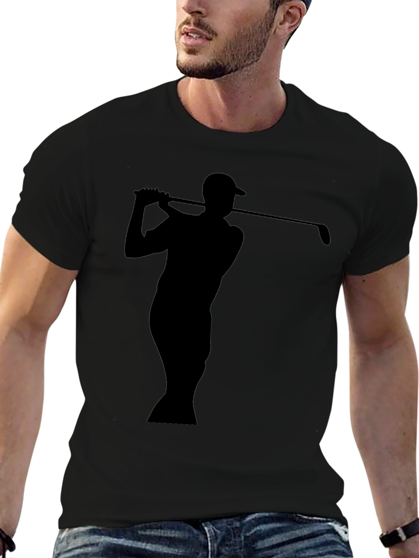 Golf Swing Silhouette Tee - Classic Black T-Shirt