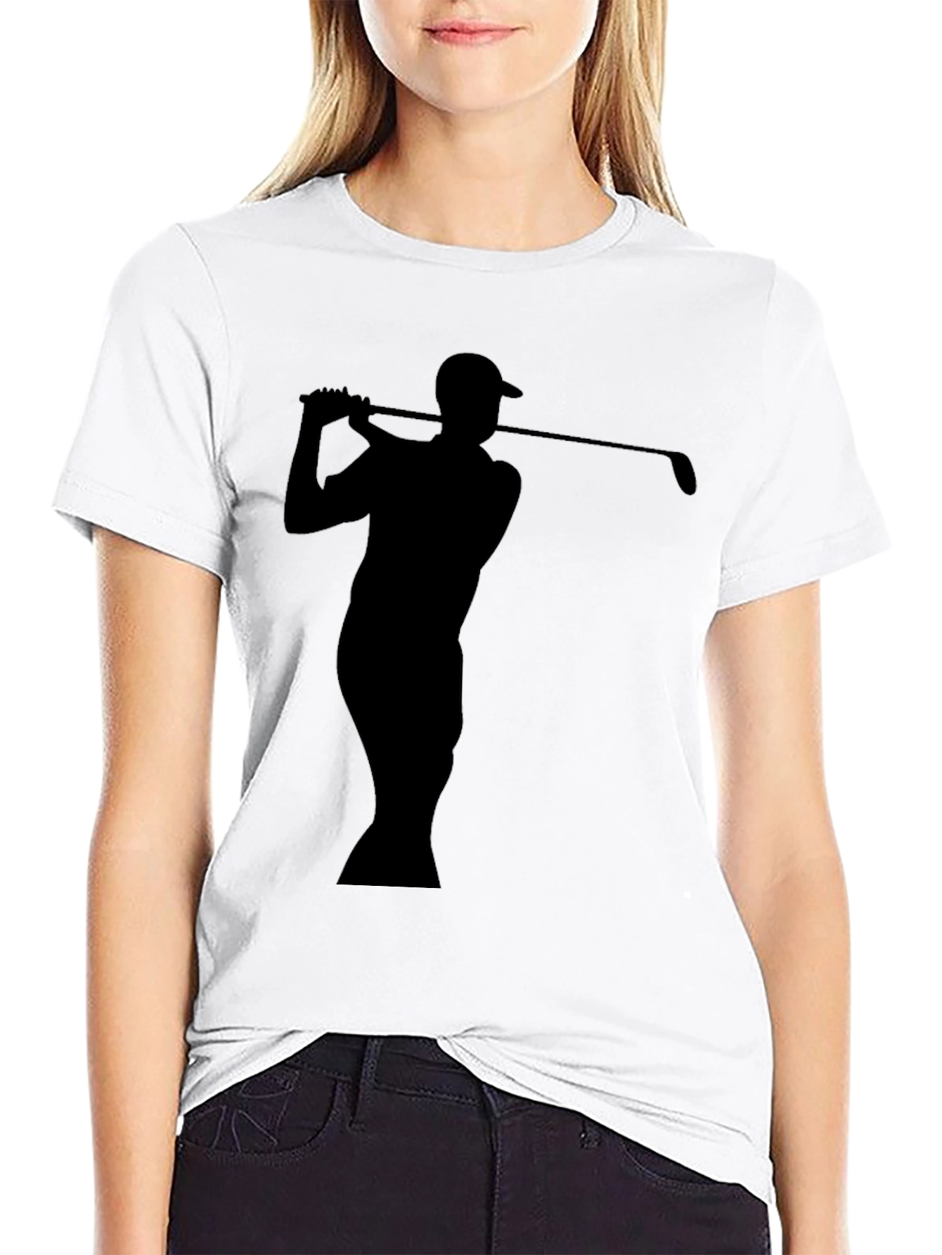 Golf Swing Silhouette Tee - Classic Black T-Shirt