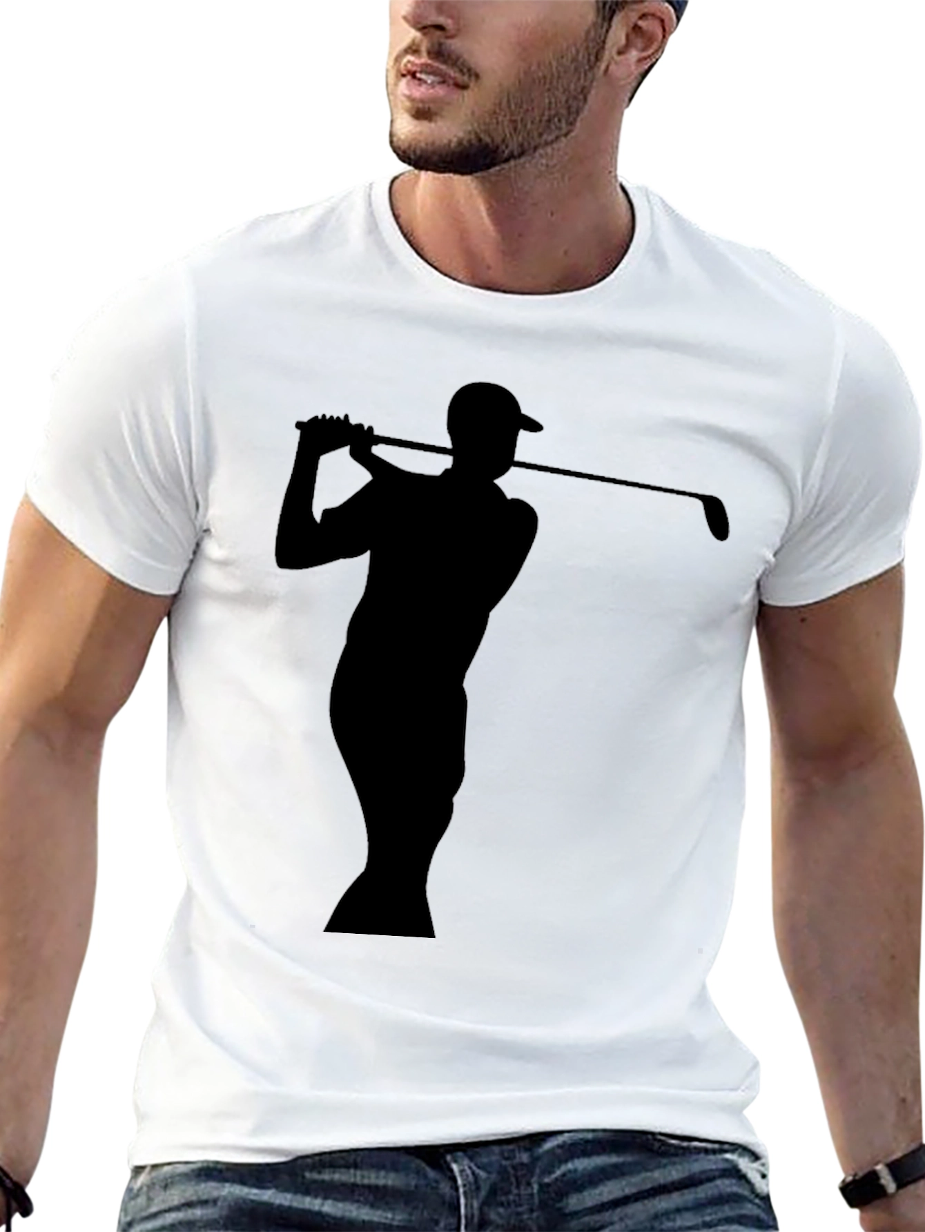 Golf Swing Silhouette Tee - Classic Black T-Shirt