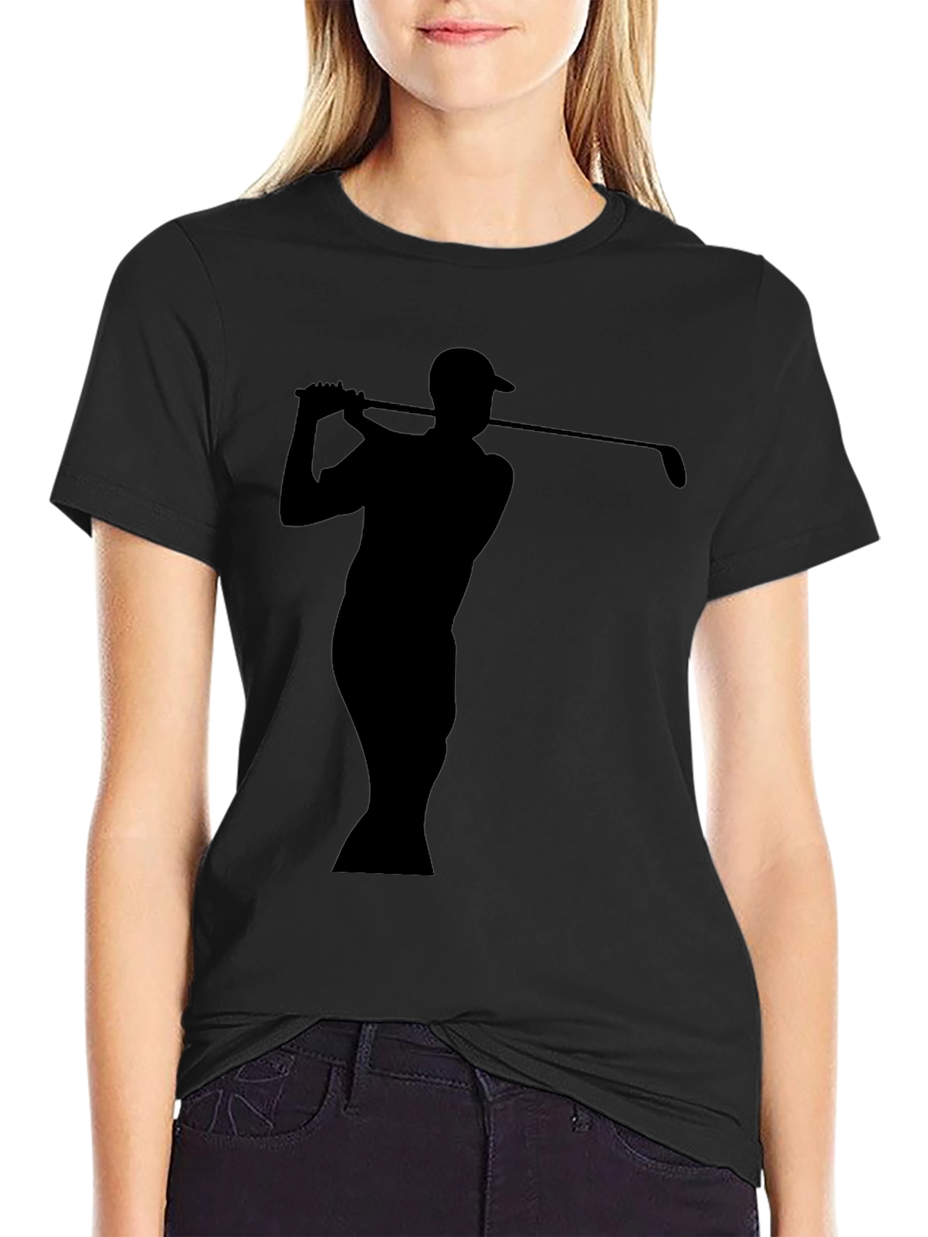 Golf Swing Silhouette Tee - Classic Black T-Shirt