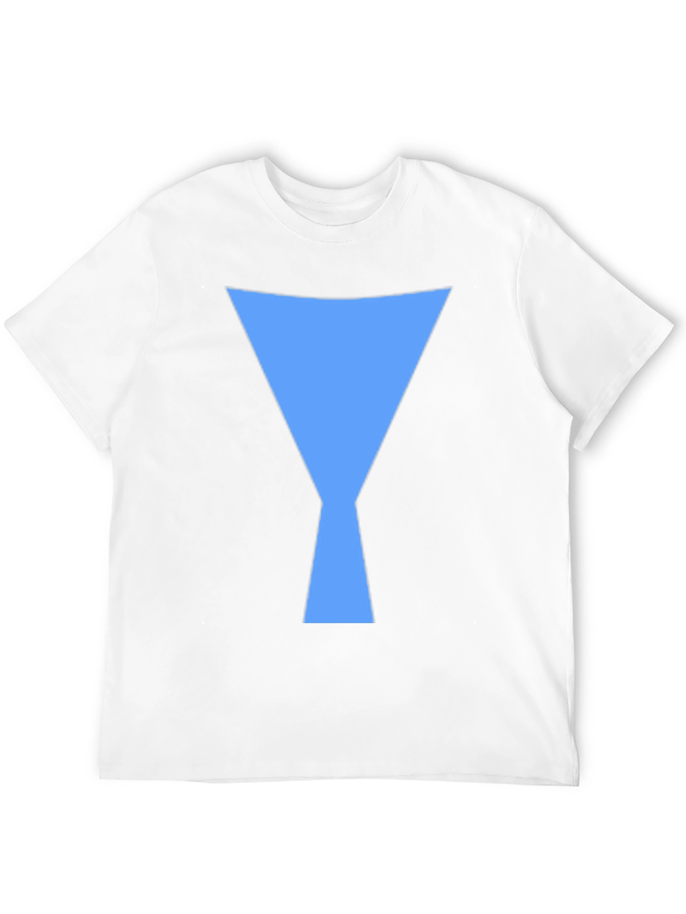 Geometric Blue Design Black T-Shirt