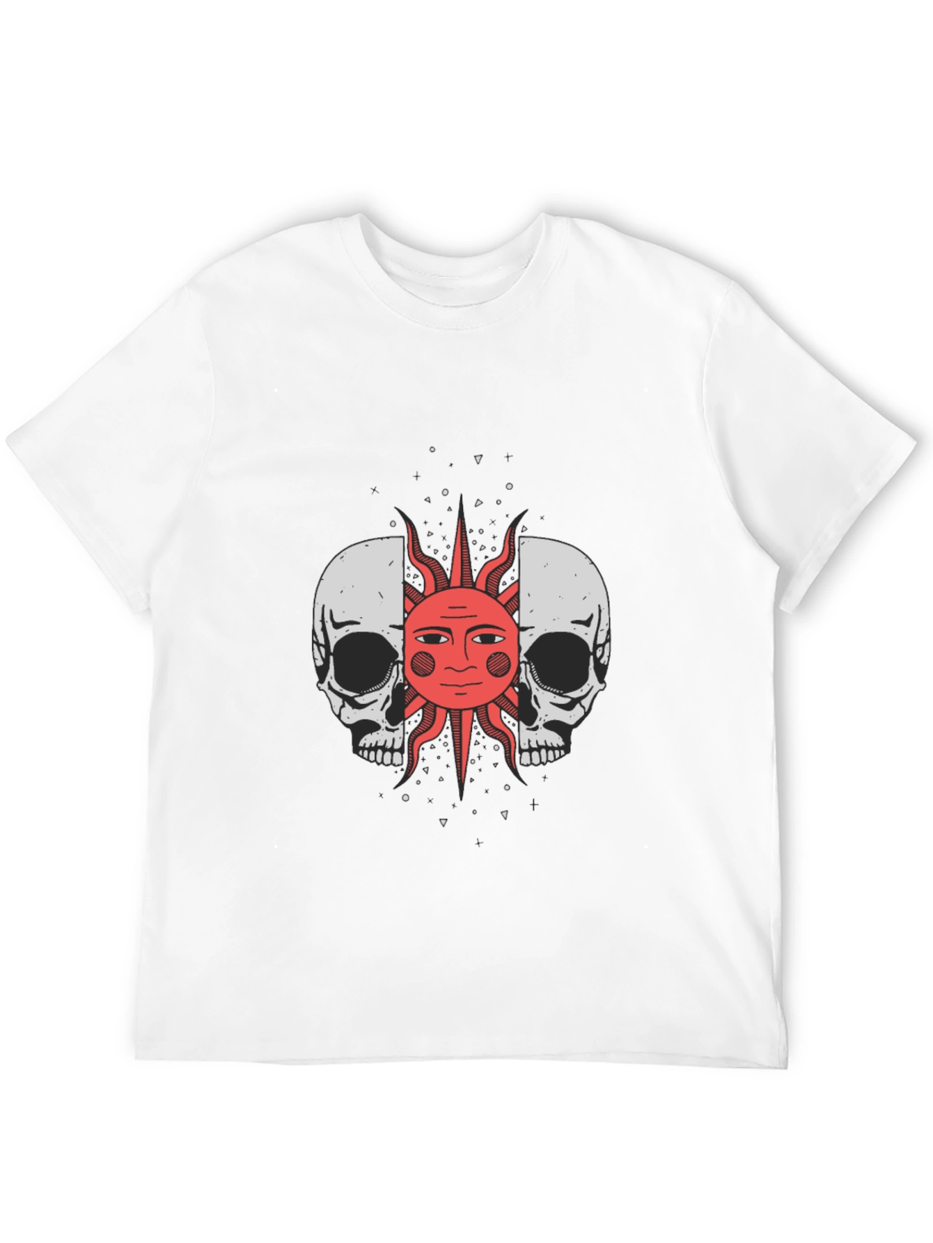 Skull and Sun Graphic Tee - Unique Design
