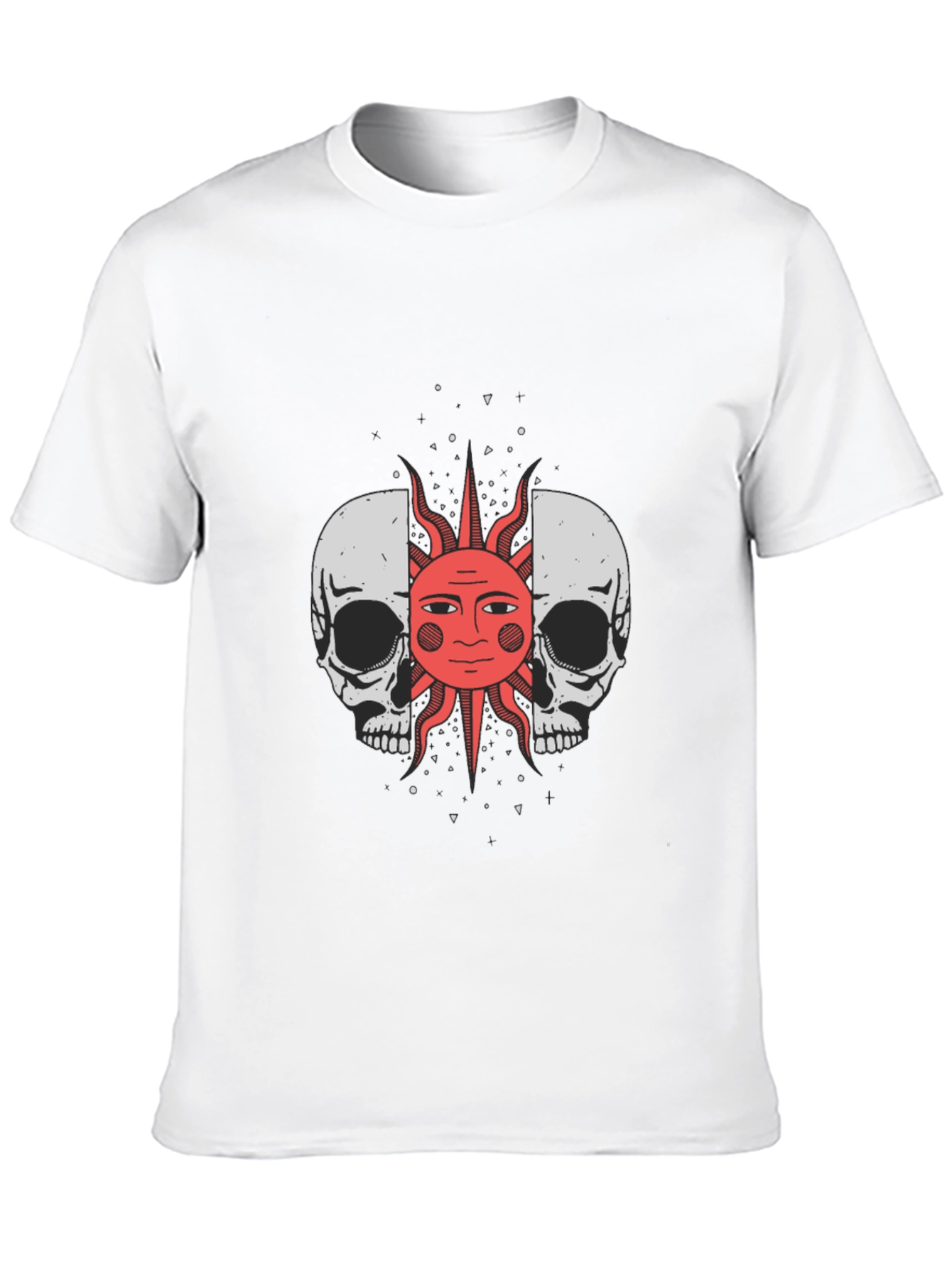 Skull and Sun Graphic Tee - Unique Design