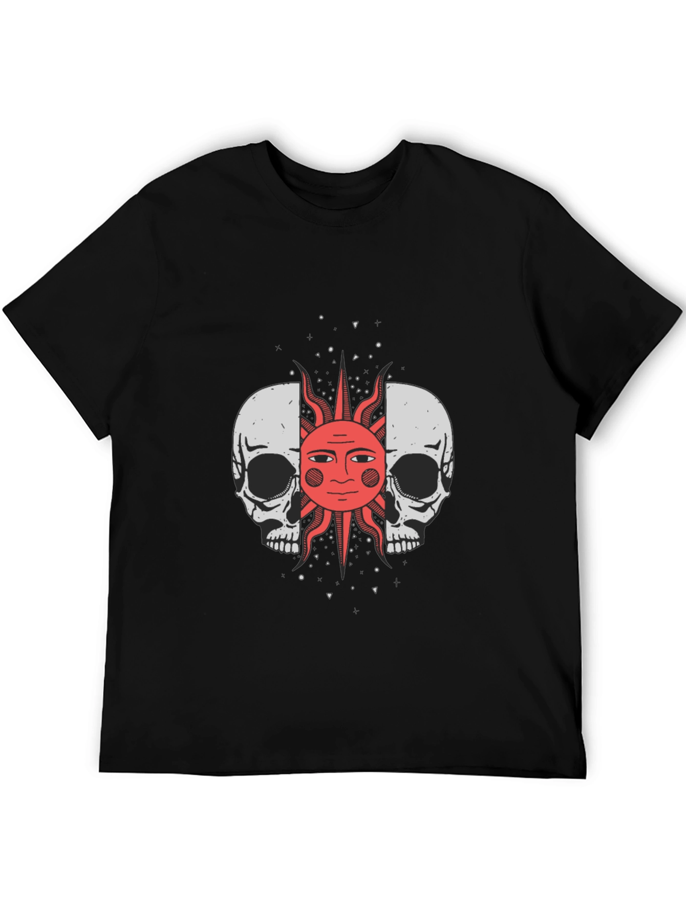 Skull and Sun Graphic Tee - Unique Design