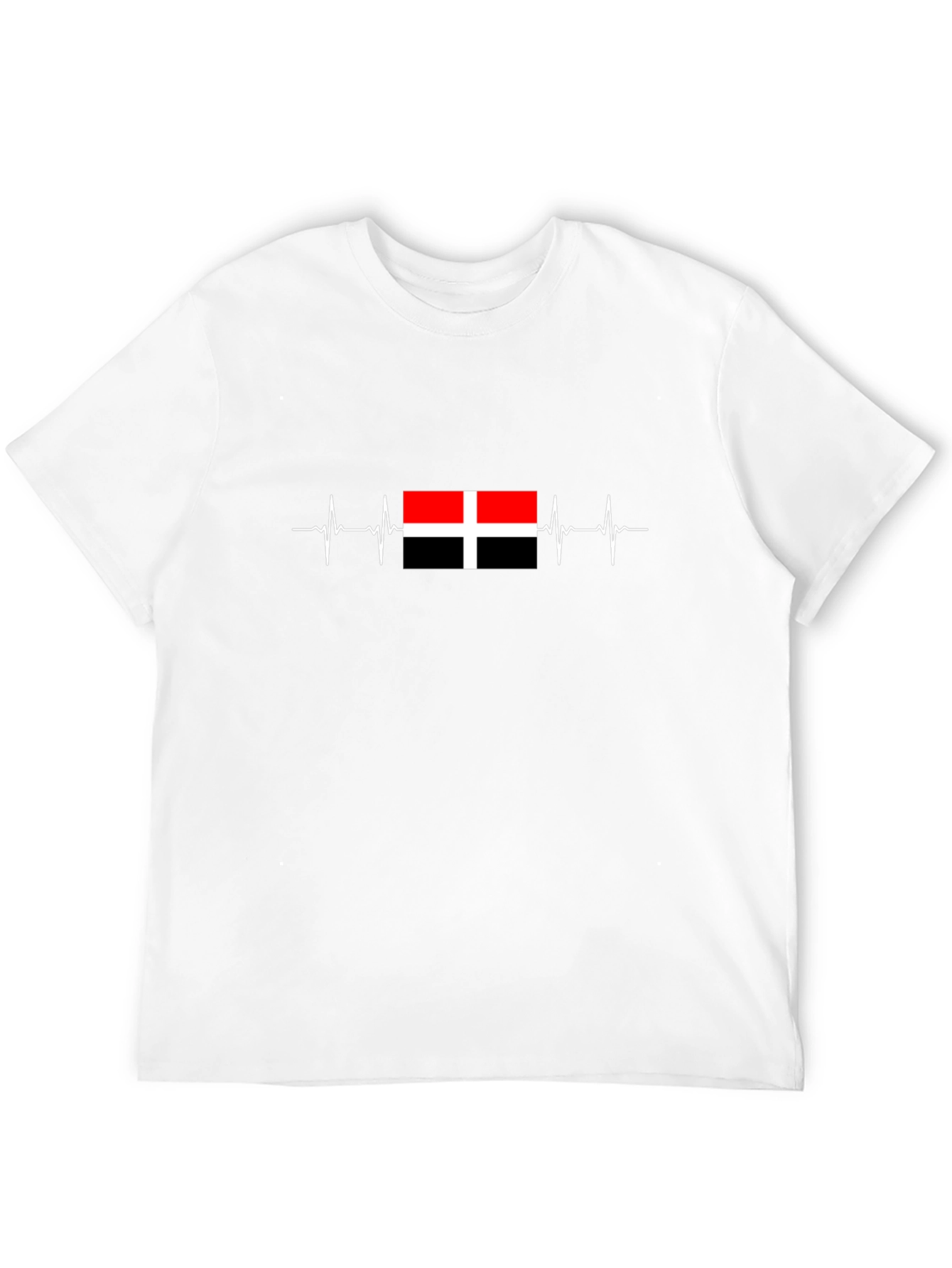 Wales Flag Heartbeat T-Shirt - Black