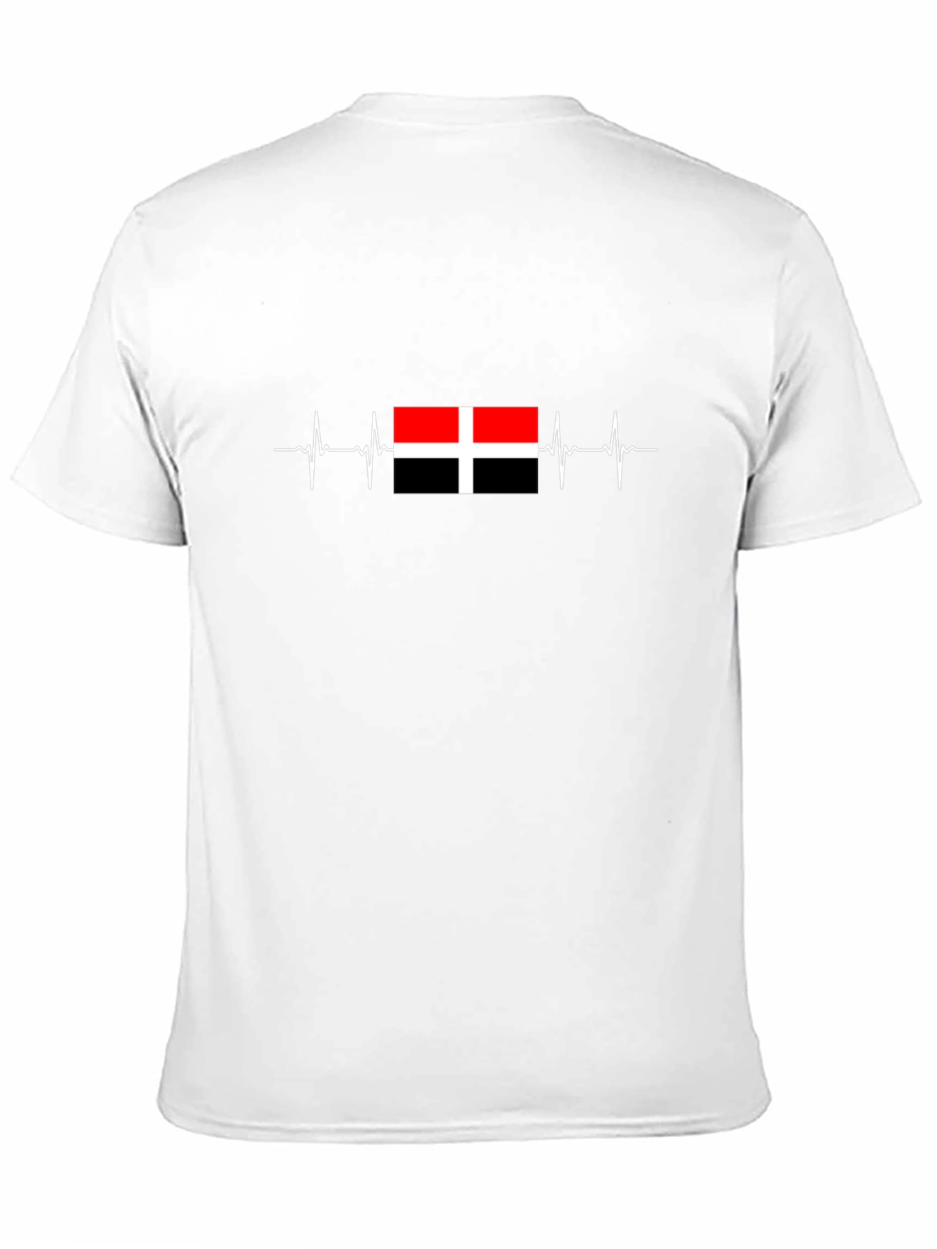 Wales Flag Heartbeat T-Shirt - Black