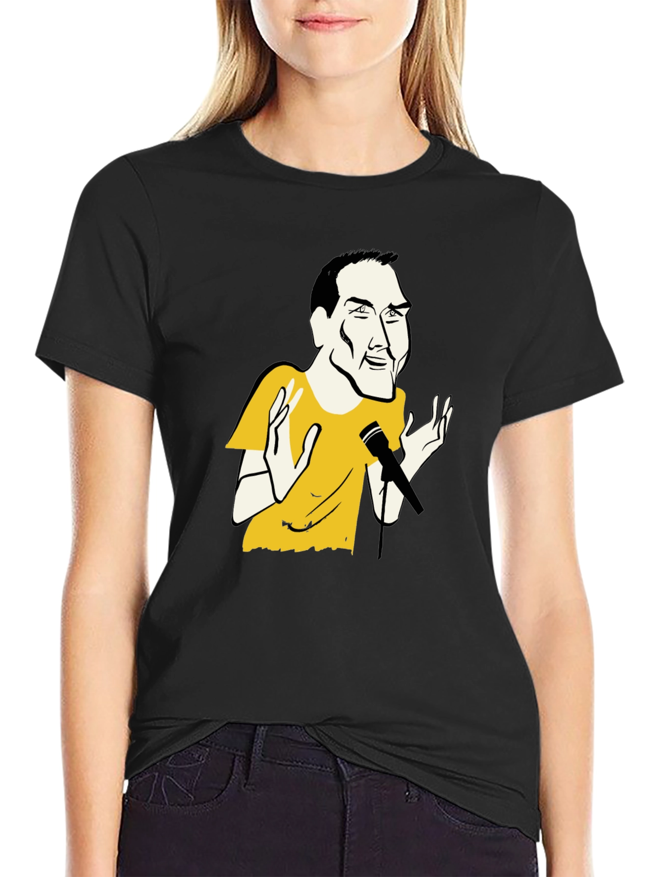 Black T-Shirt with Comedian Graphic
