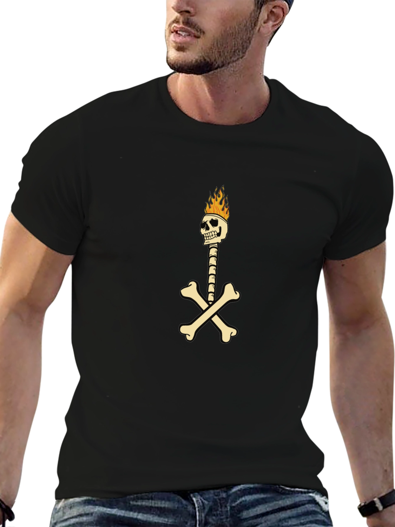 Skeleton & Crossbones Graphic Tee - Black