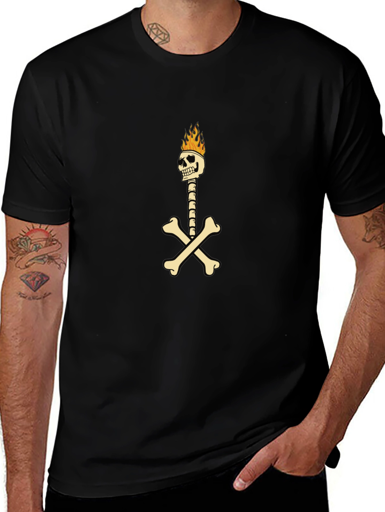 Skeleton & Crossbones Graphic Tee - Black