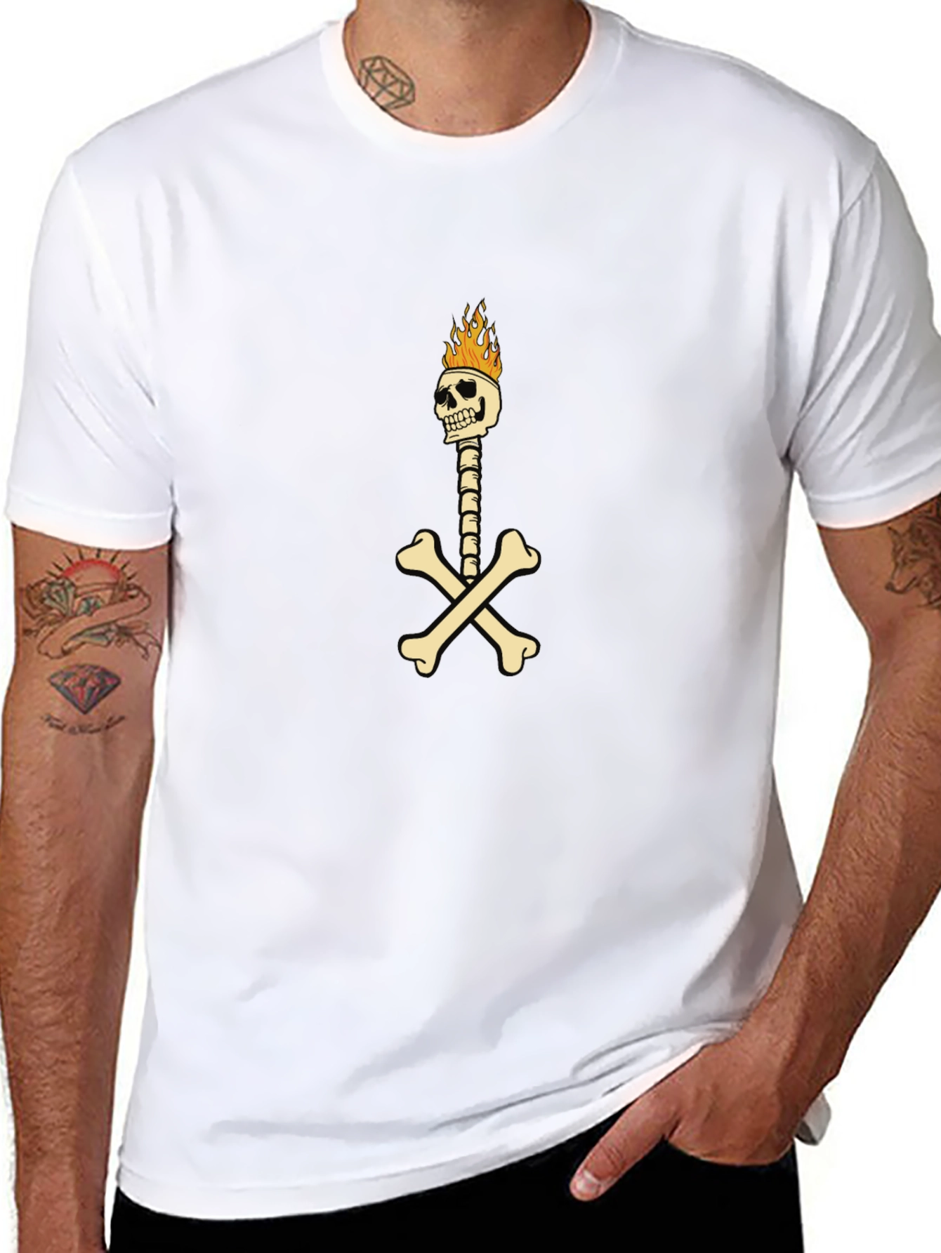 Skeleton & Crossbones Graphic Tee - Black