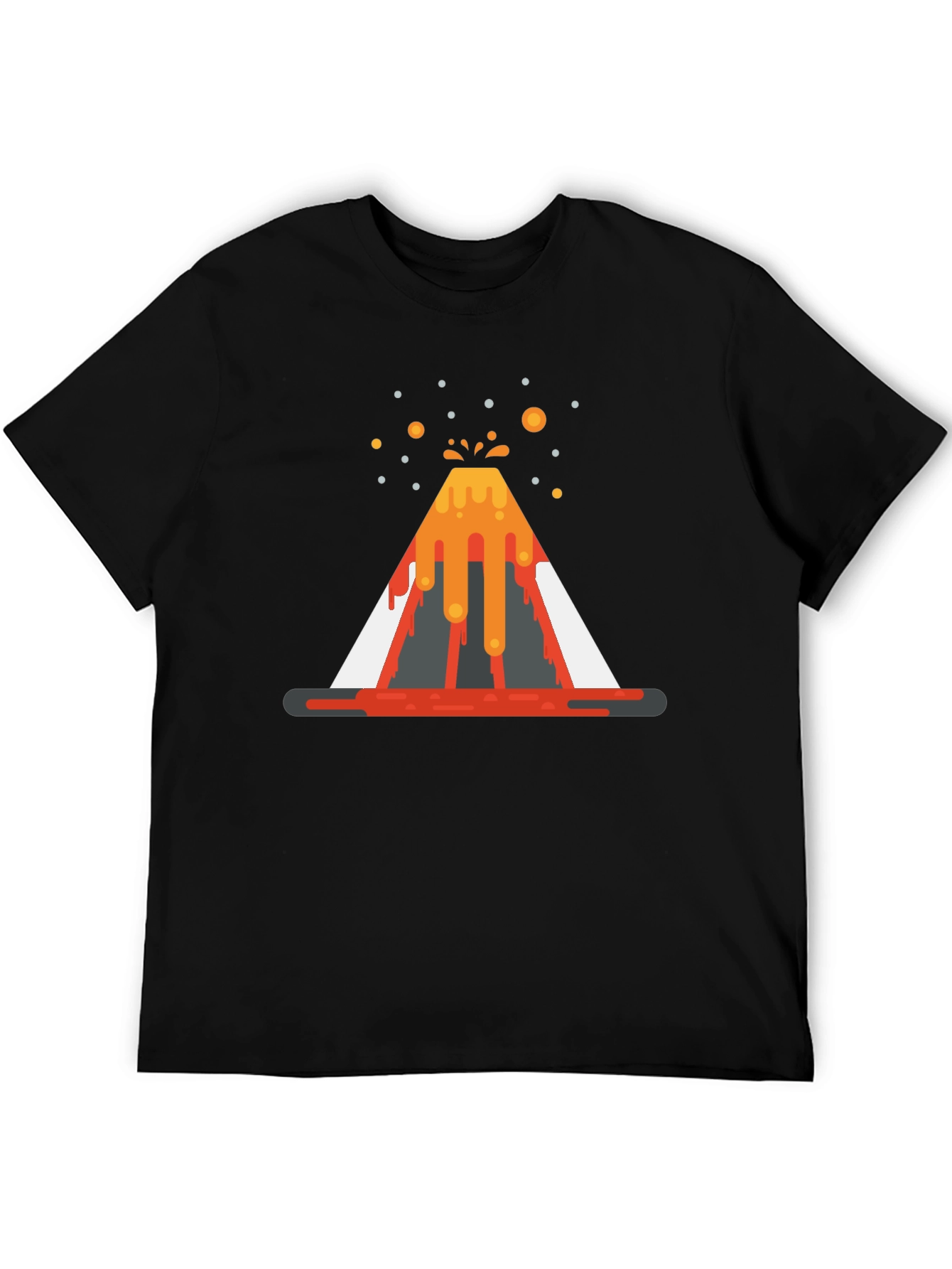 Volcano Graphic T-Shirt - Black Cotton Tee