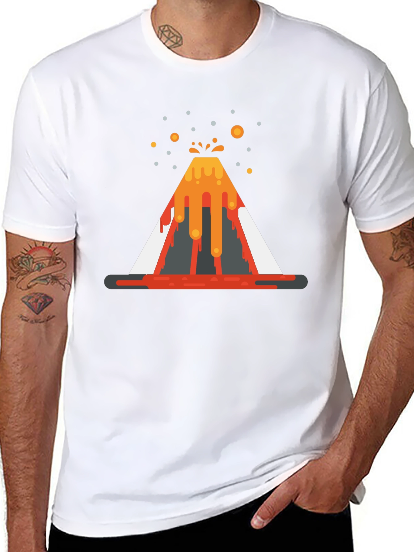 Volcano Graphic T-Shirt - Black Cotton Tee
