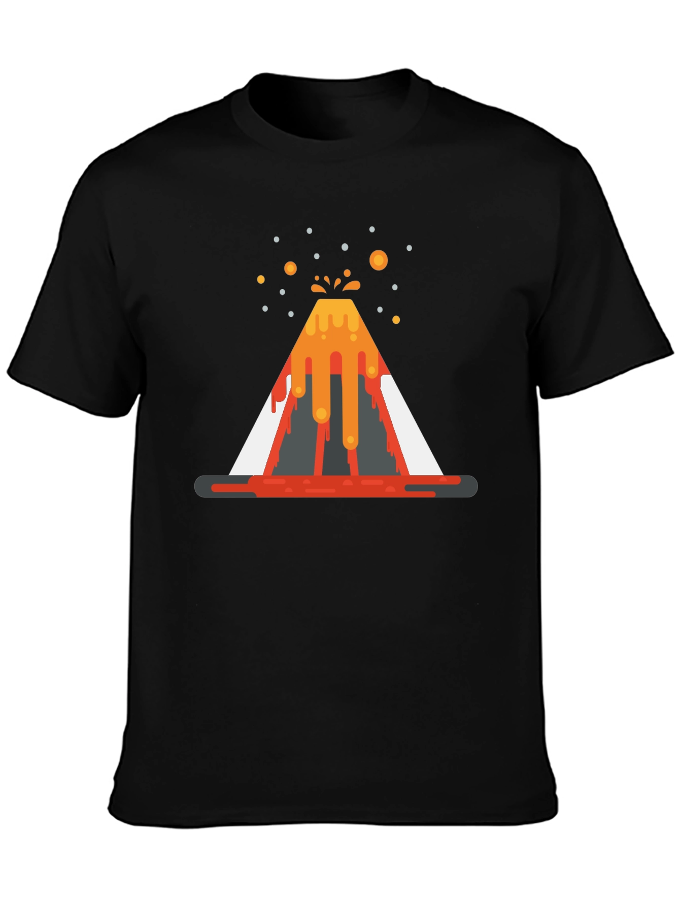Volcano Graphic T-Shirt - Black Cotton Tee