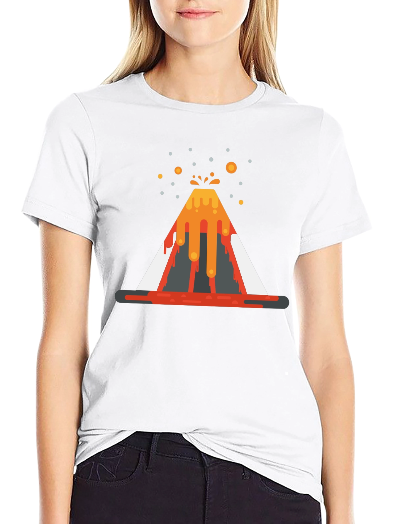 Volcano Graphic T-Shirt - Black Cotton Tee