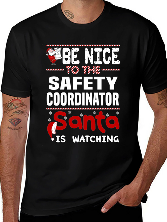 Funny Safety Coordinator Santa Watching T-Shirt