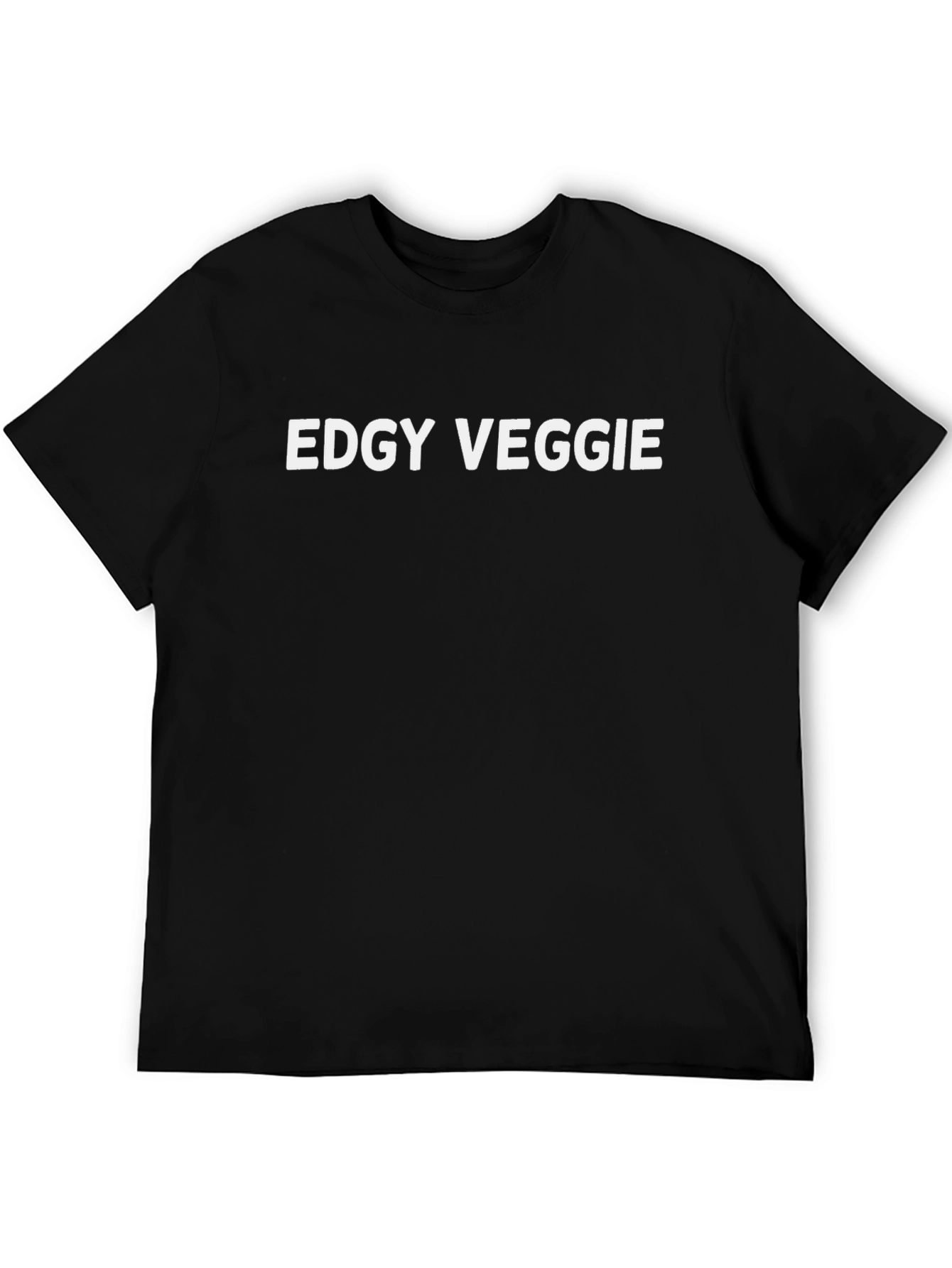 Edgy Veggie Graphic Tee - Black Cotton T-Shirt
