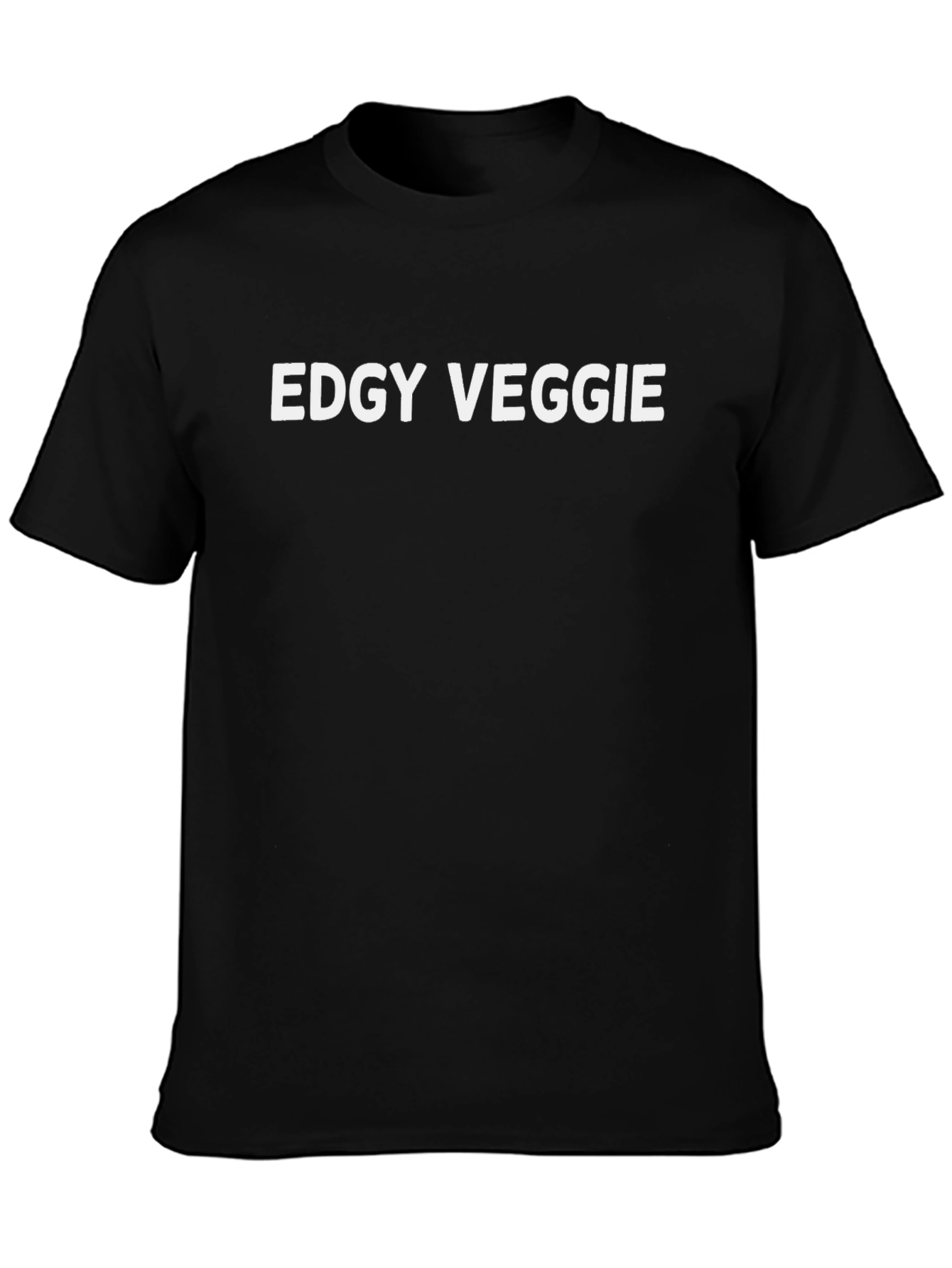 Edgy Veggie Graphic Tee - Black Cotton T-Shirt