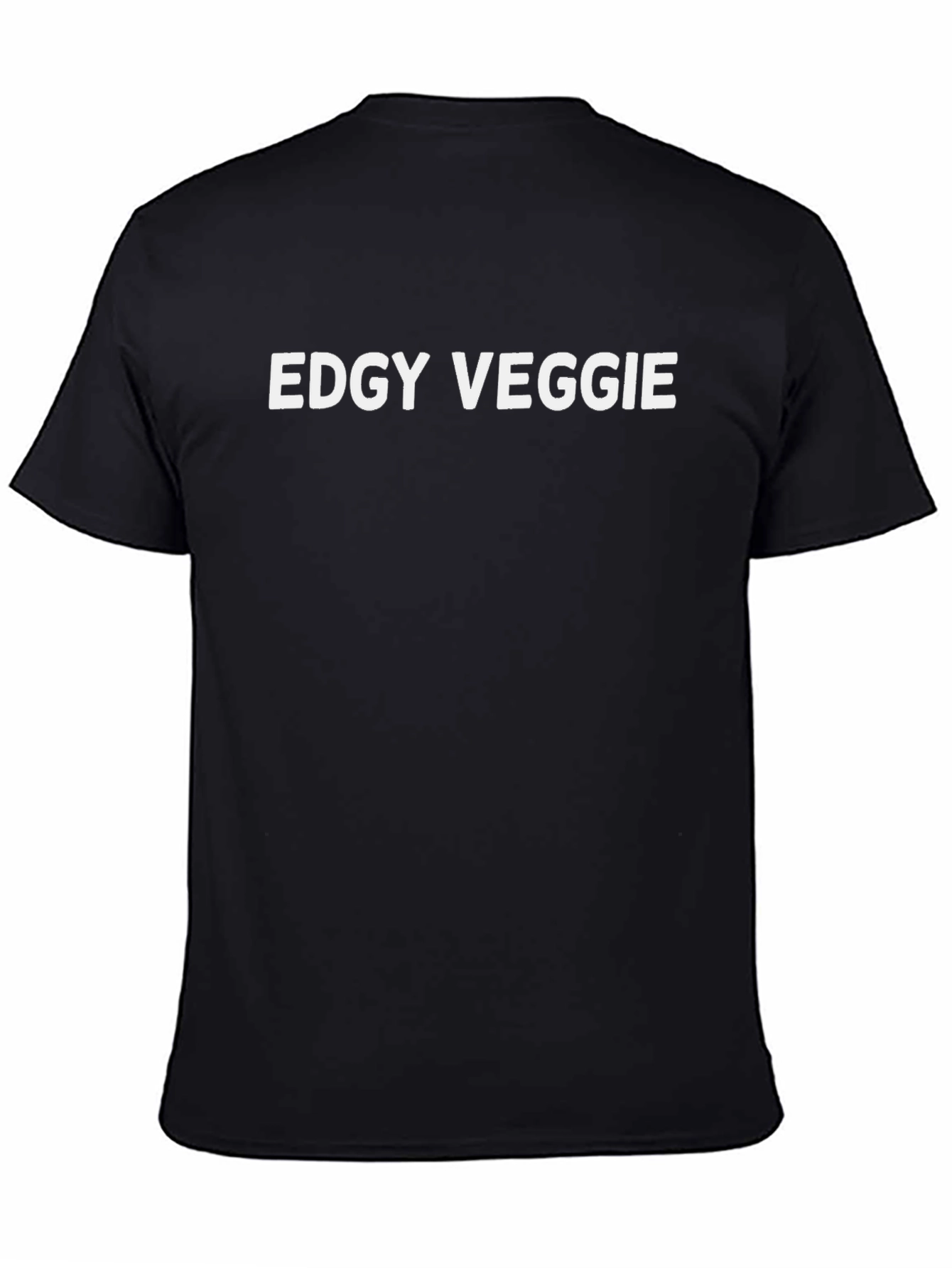 Edgy Veggie Graphic Tee - Black Cotton T-Shirt