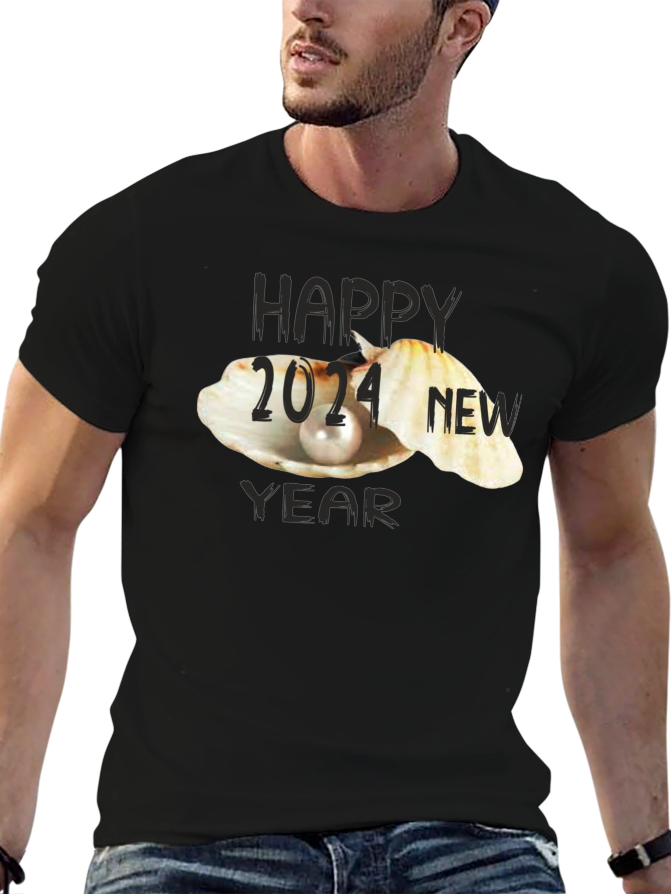 Happy New Year 2024 Black T-Shirt