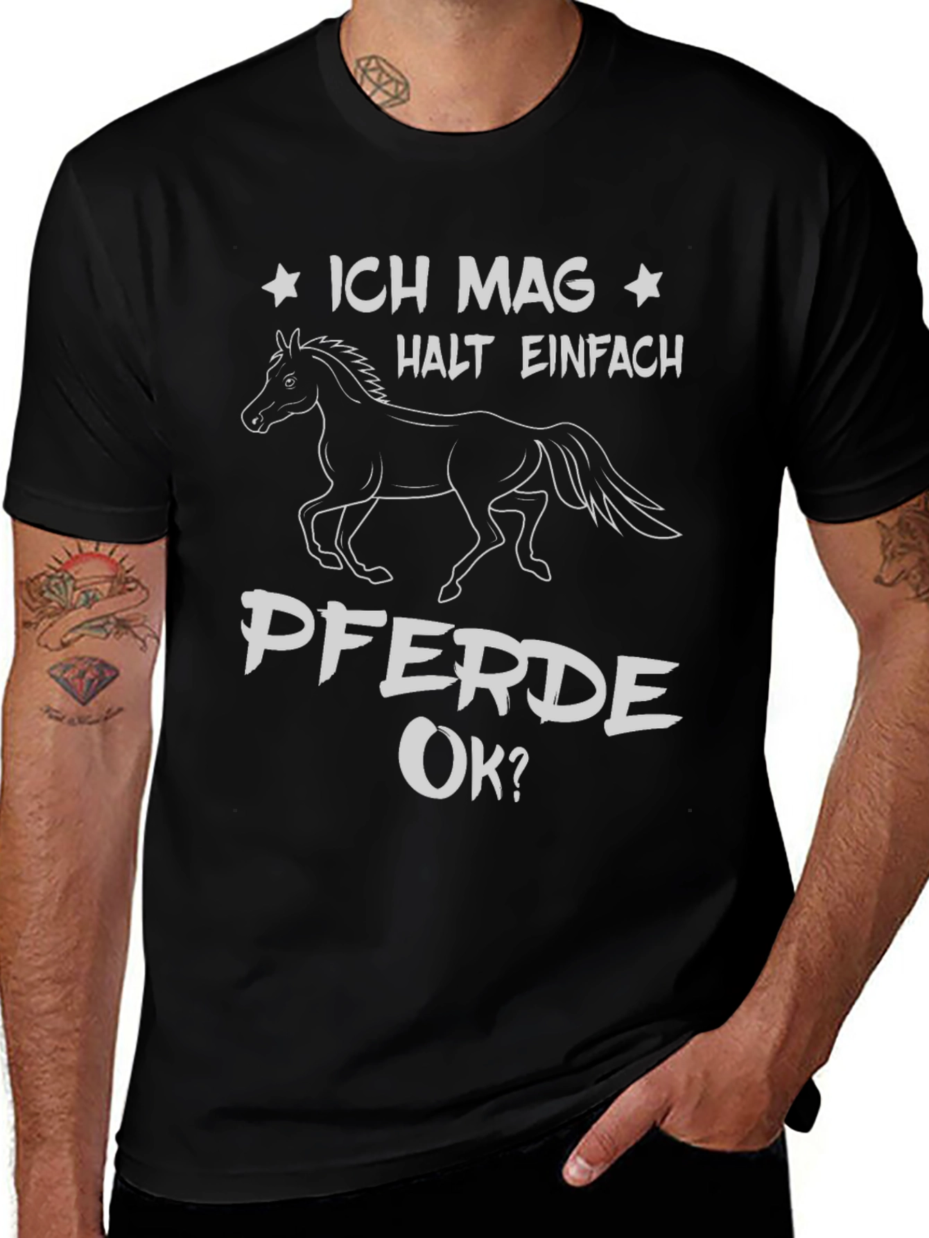 Ich Mag Pferde OK? Black T-Shirt
