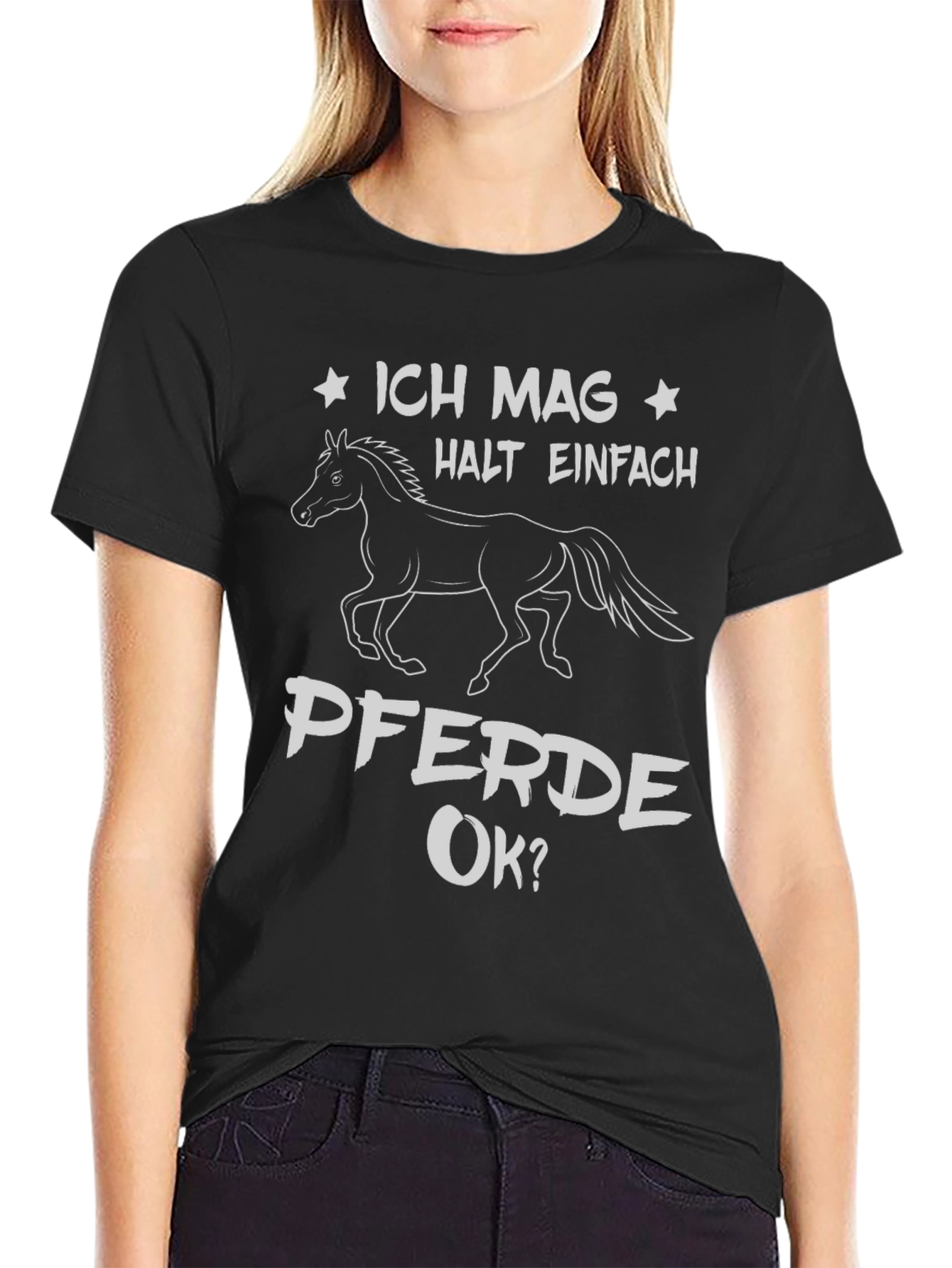 Ich Mag Pferde OK? Black T-Shirt