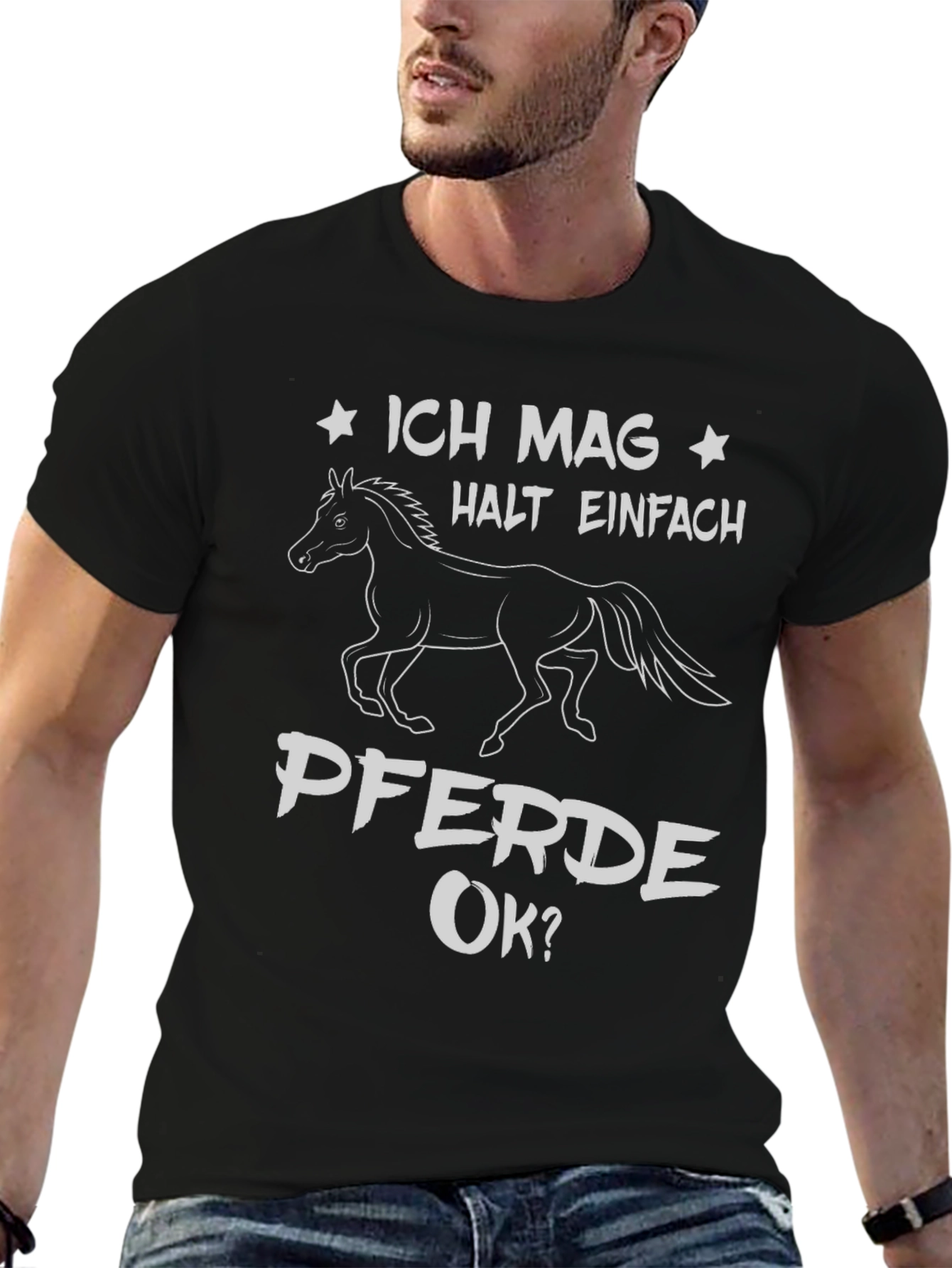 Ich Mag Pferde OK? Black T-Shirt