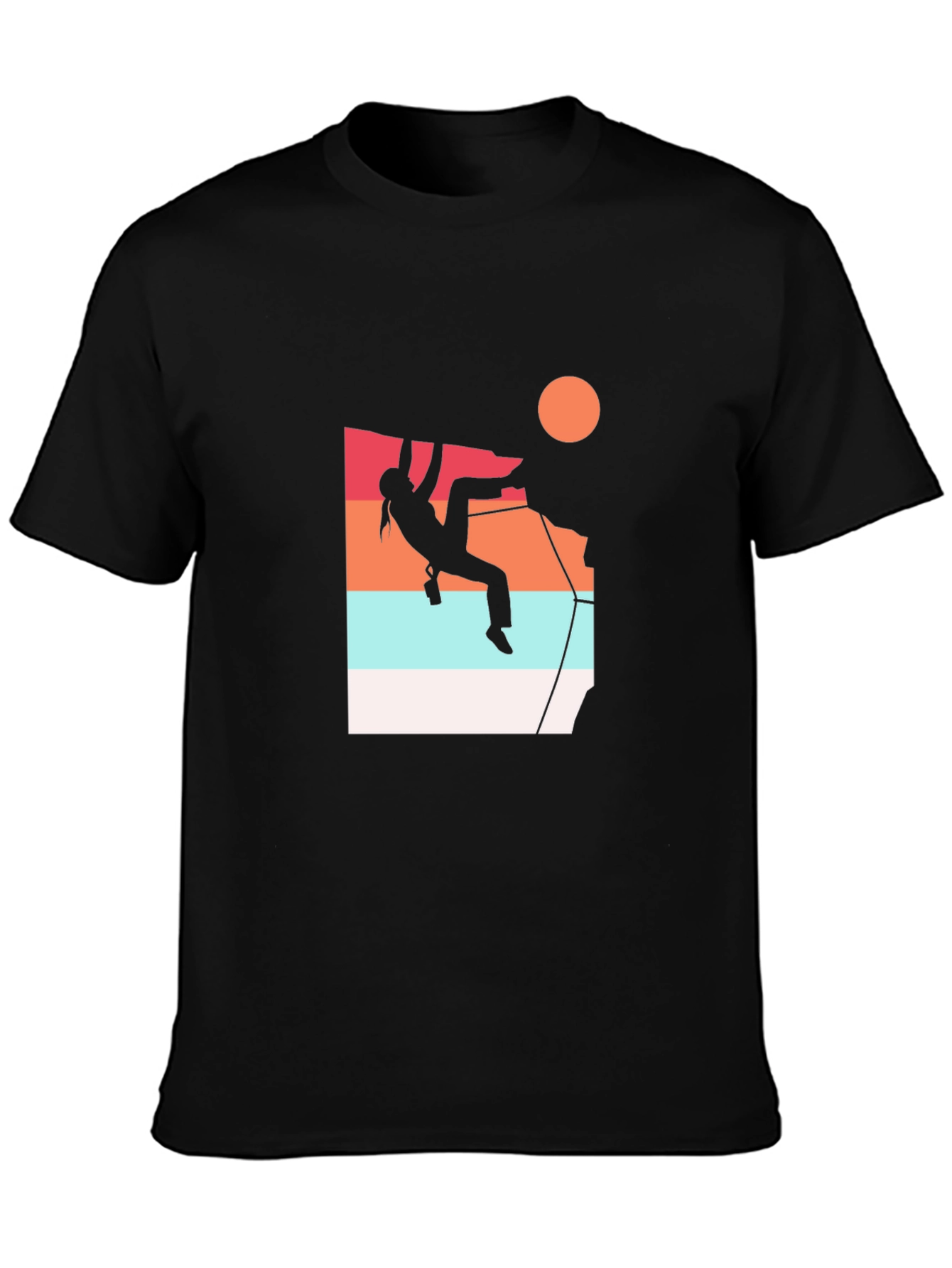 Climbing Silhouette Graphic Tee - Black