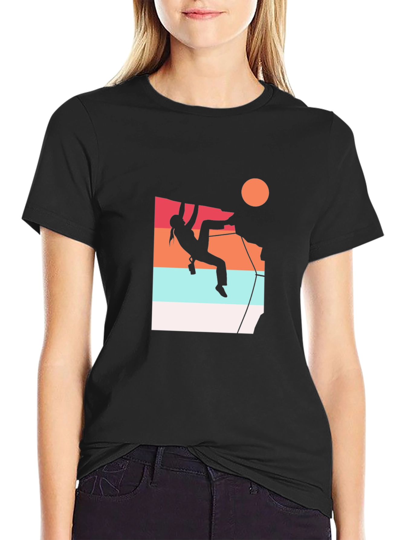 Climbing Silhouette Graphic Tee - Black