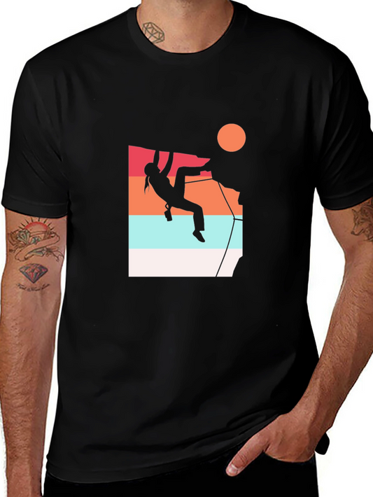 Climbing Silhouette Graphic Tee - Black
