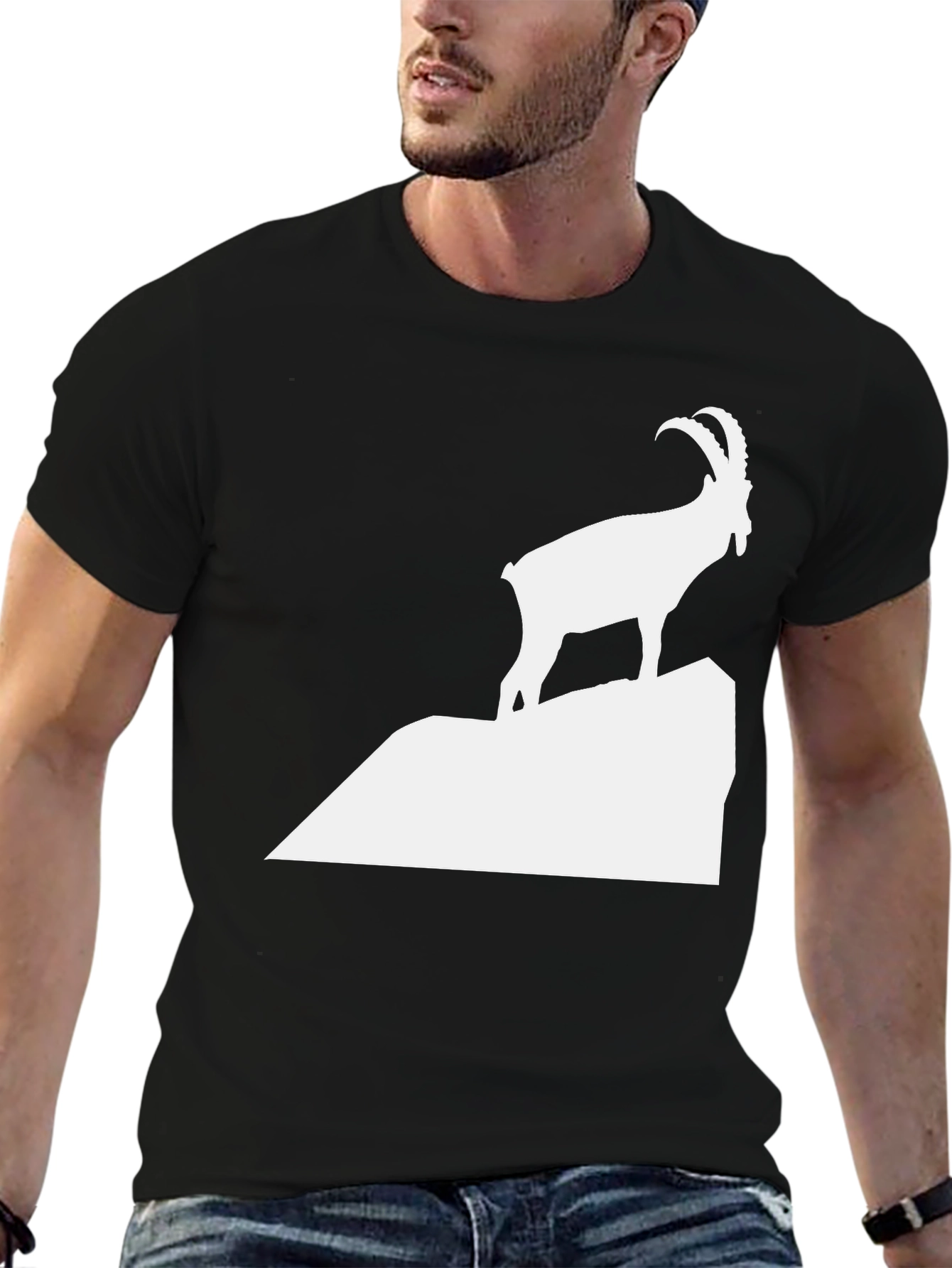 Ibex Mountain Graphic Tee - Cool Animal Silhouette T-Shirt