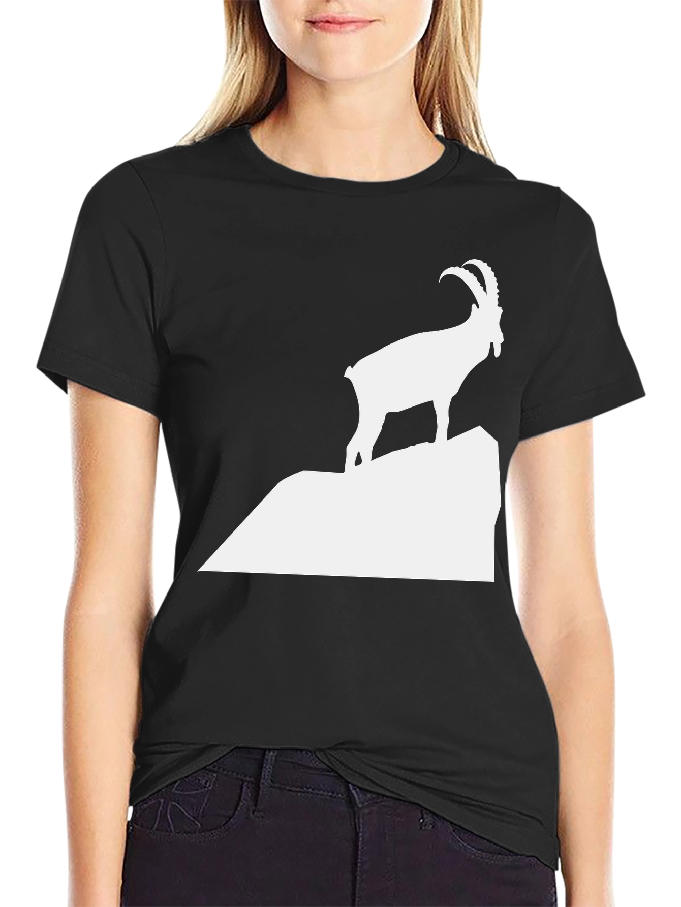 Ibex Mountain Graphic Tee - Cool Animal Silhouette T-Shirt