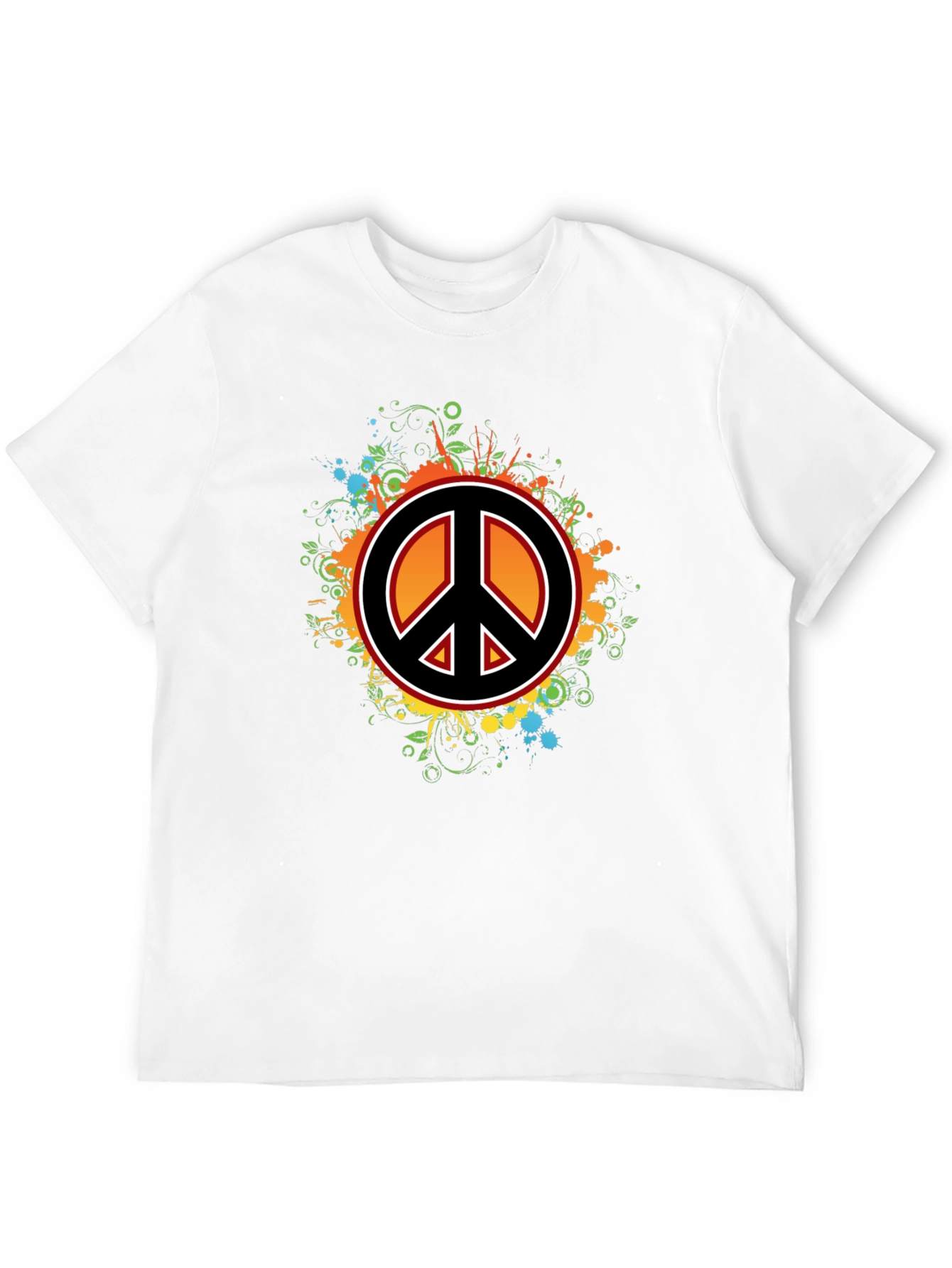 Peace Sign Graphic Tee - Mens Black T-Shirt