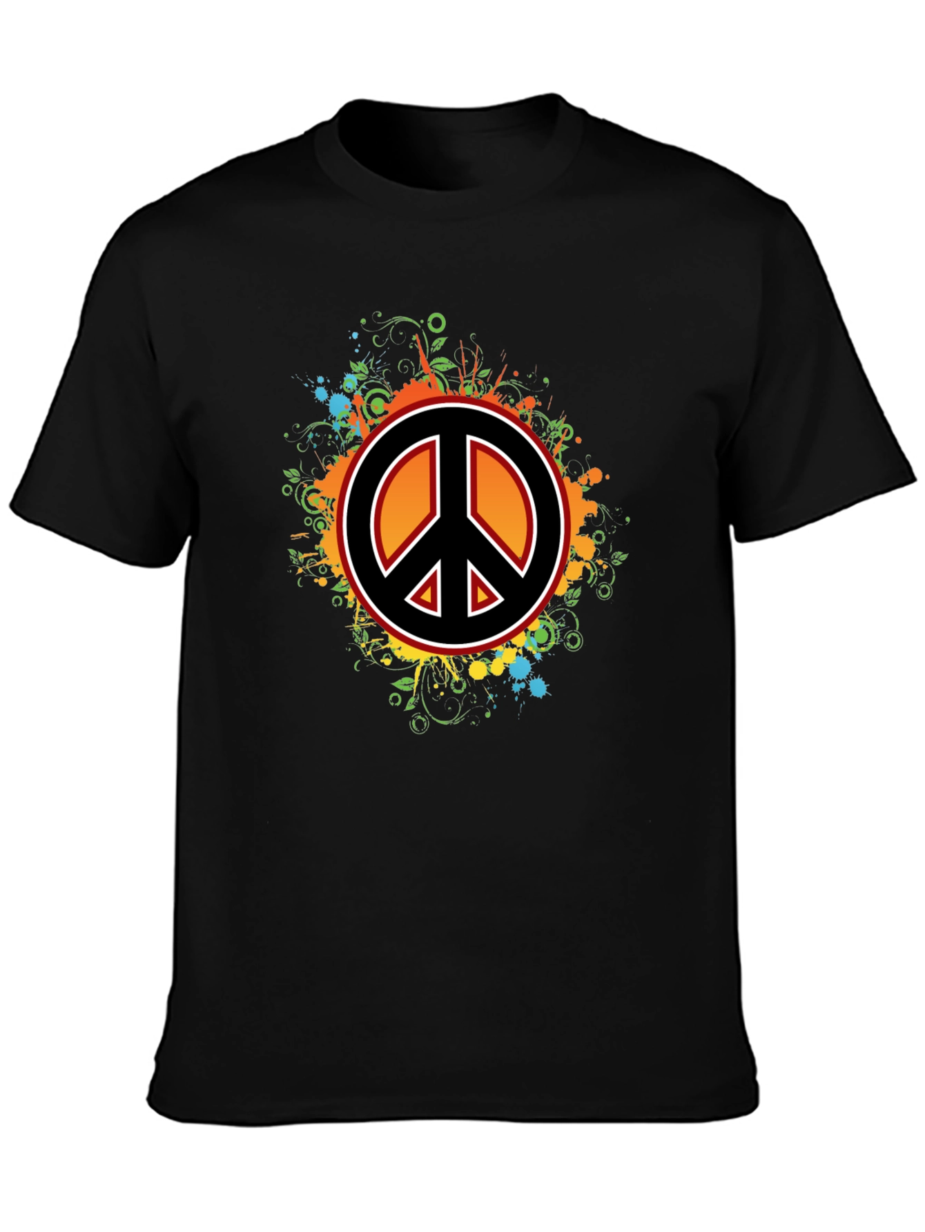 Peace Sign Graphic Tee - Mens Black T-Shirt